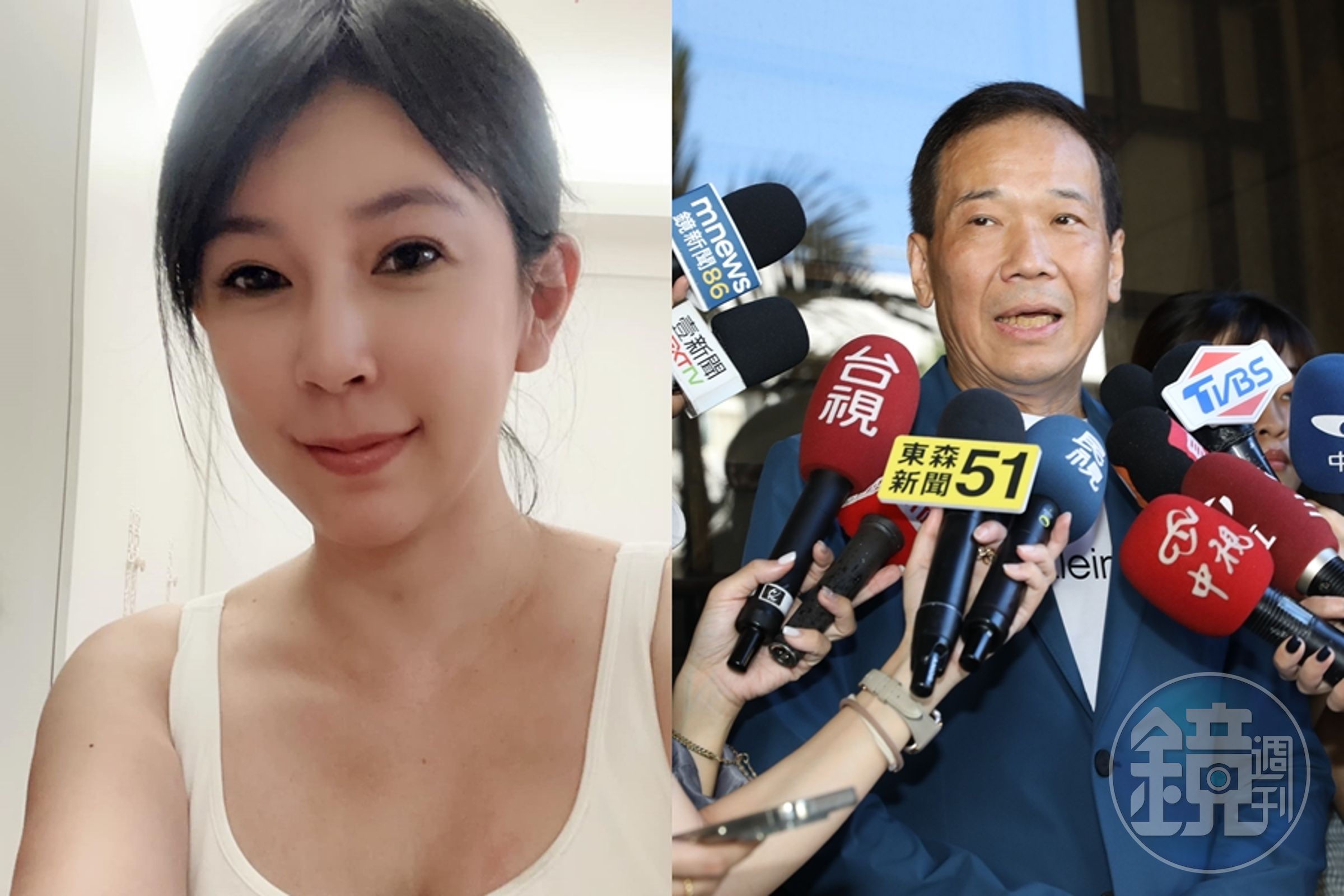國民黨台北市議員鍾小平(右)日前遭爆疑似性騷民眾黨前桃園市議員候選人曾姸潔(左),不過他今日提告妨害名譽。(左圖翻攝自大姸的能源、建築、房地產手札臉書)
