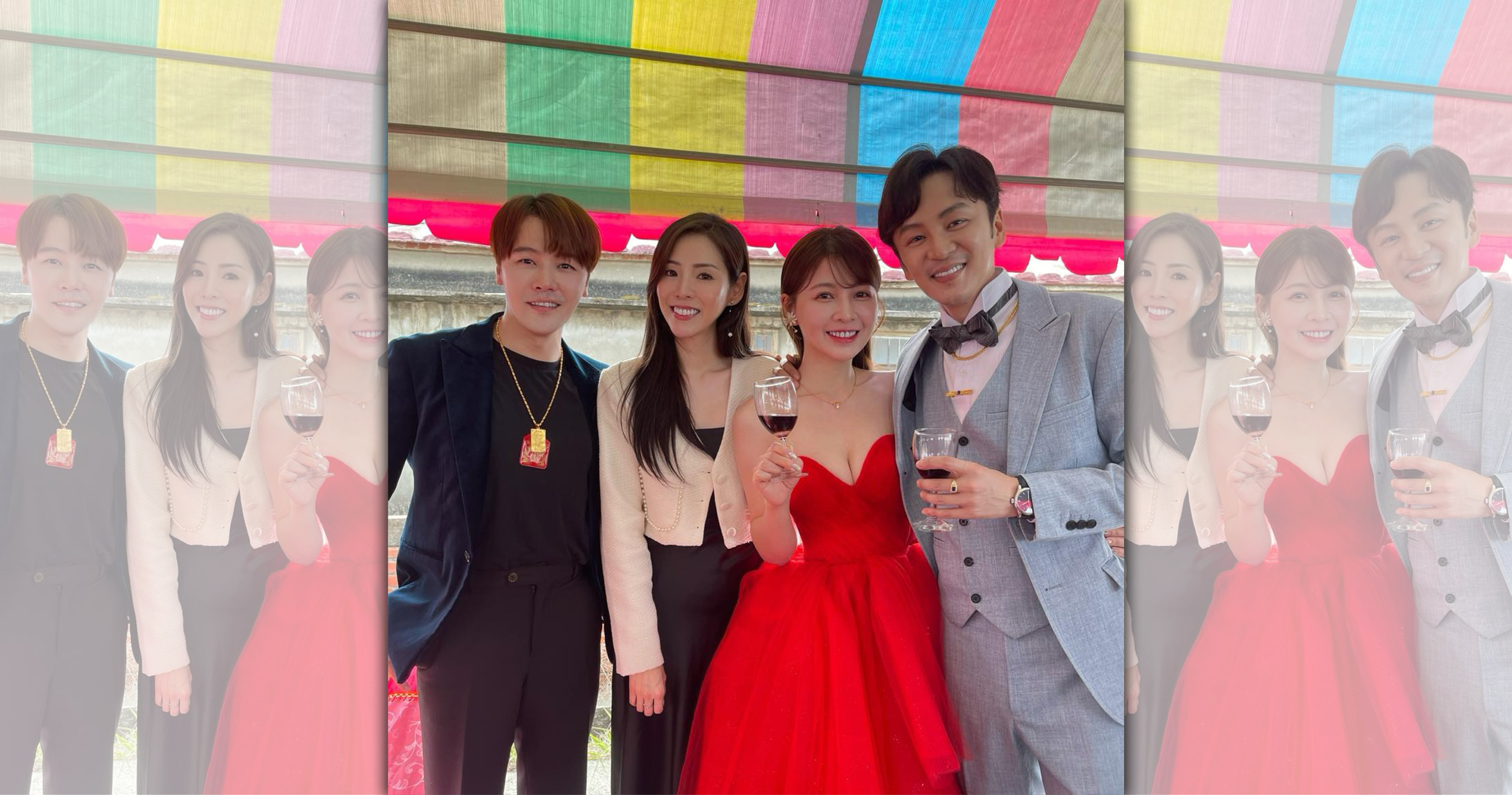 黃文星出席張書偉和謝京穎文定之喜獻唱。（翻攝臉書）