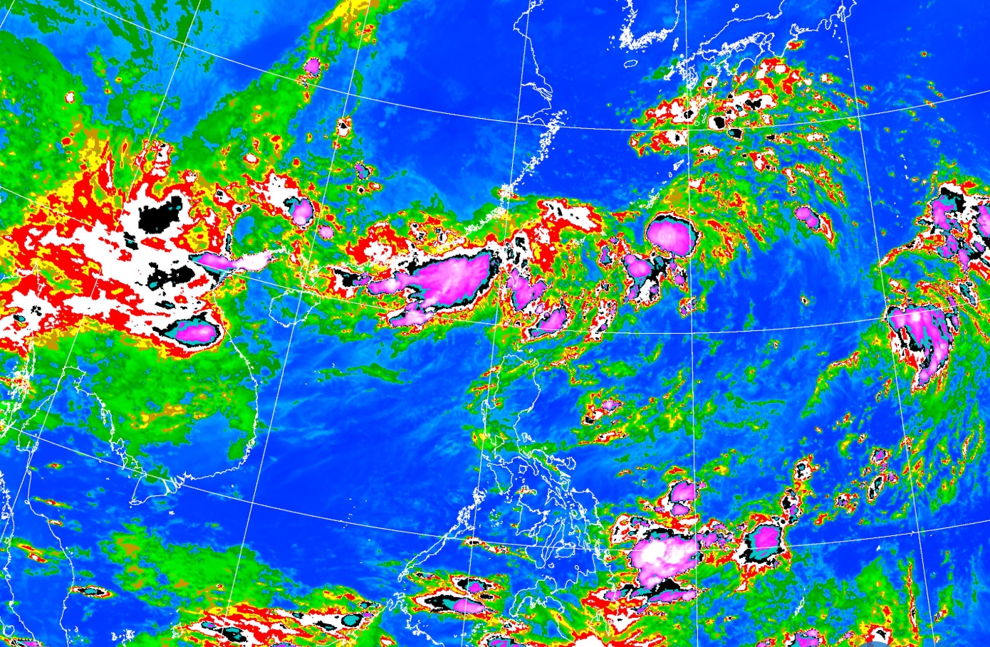 受低壓帶與西南風影響，中南部地區天氣不穩定，氣象署也針對11縣市發布豪雨、大雨特報。（中央氣象署提供）
