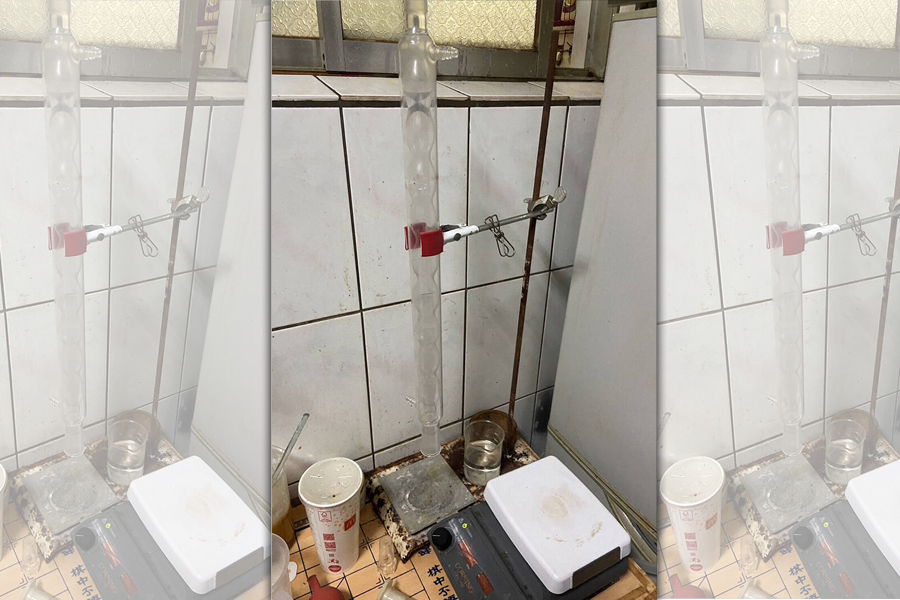 警方查獲徐男將自家廚房當成製毒工廠。（警方提供）