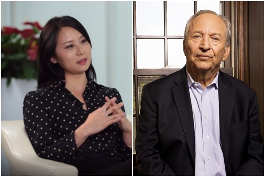 哈佛大學前校長桑默斯因愛上中國高官女兒、經濟學家金刻羽（Keyu Jin），找淫魔富豪當「戀愛導師」引發爭議。（翻攝自larrysummers.com、鳳凰網）