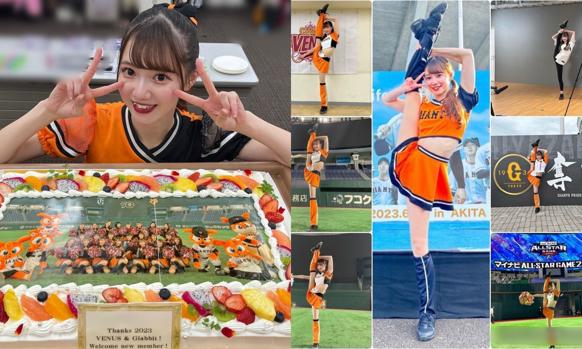 菊池桃子是巨人軍啦啦隊人氣成員、特技擔當,近日宣布畢業。(翻攝自IG@giants.venus)