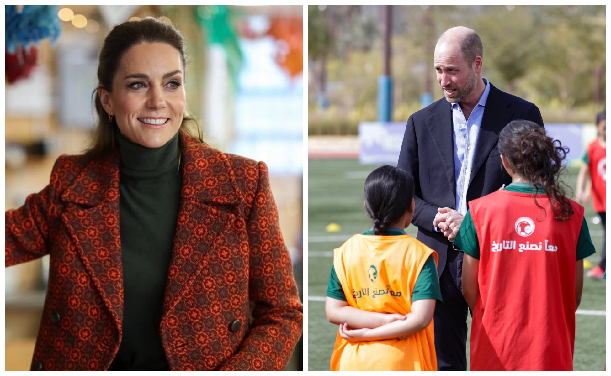 威廉王子獨自出訪沙烏地阿拉伯，被當地的足球小將問「凱特王妃有來嗎？」（翻攝princeandprincessofwales IG）