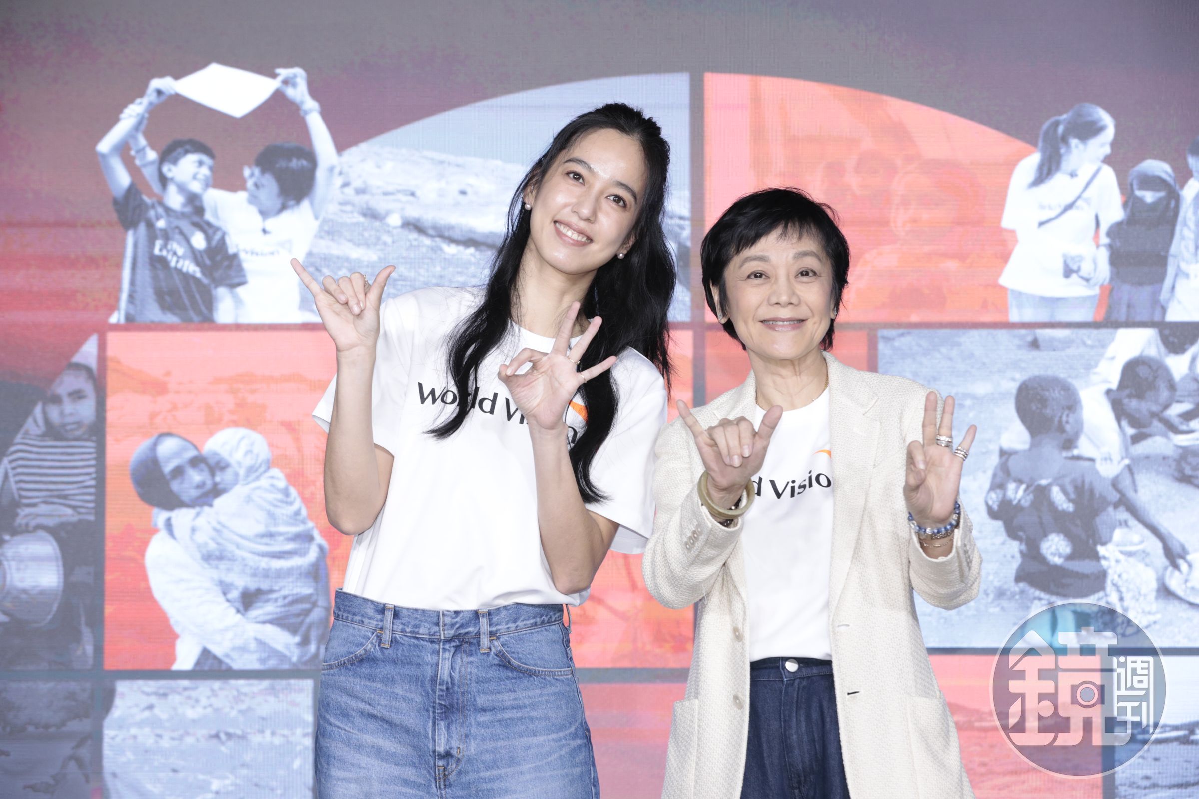 張艾嘉與陳庭妮出席世界展望會「飢餓三十人道救援行動」記者會,2人之前一起去了震災後的花蓮探訪。