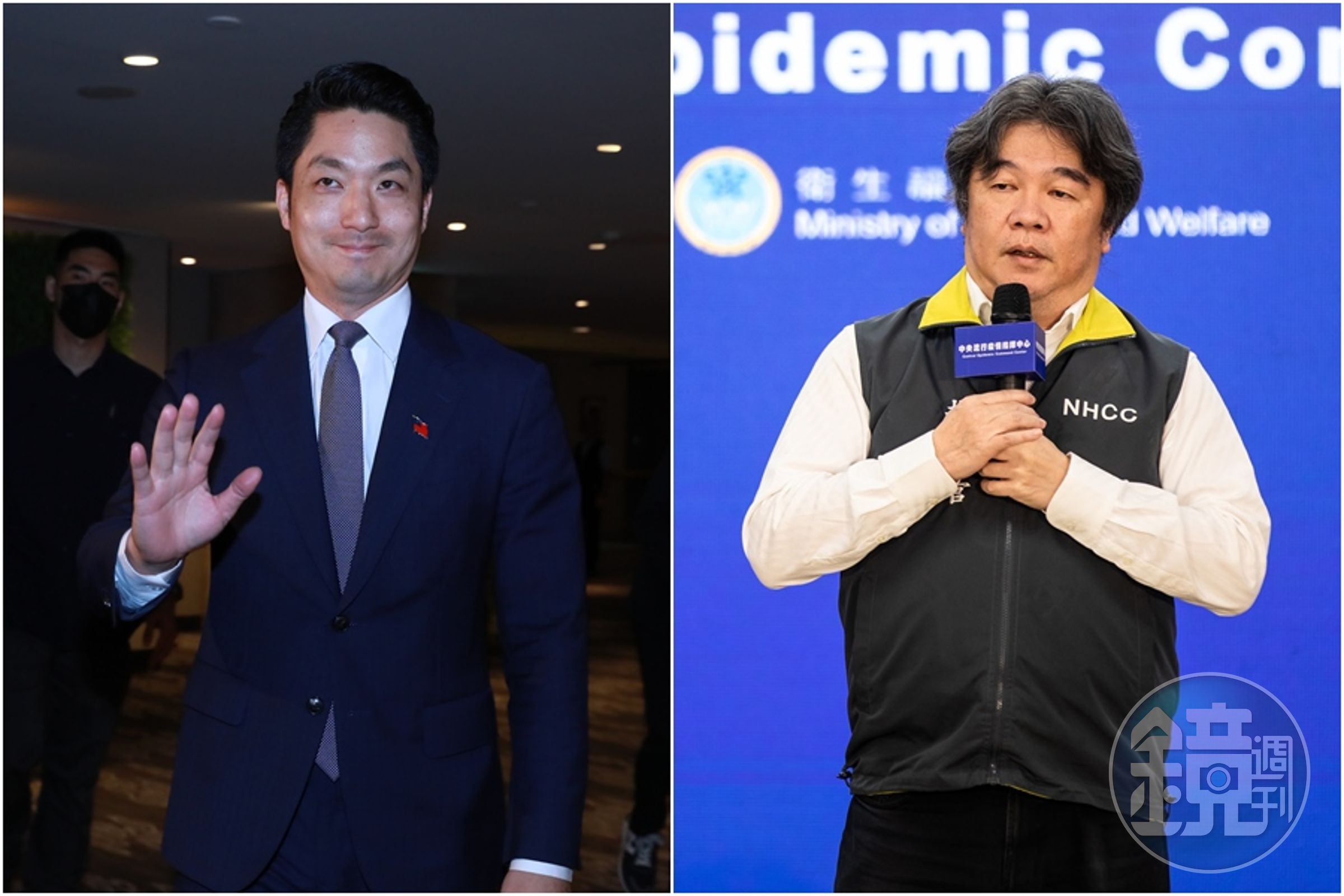 台北市長蔣萬安（左圖）堅持「高端不進校園」，衛福部次長王必勝（右圖）批評「拿學童當政治操作的工具，令人遺憾。」（本刊資料照）