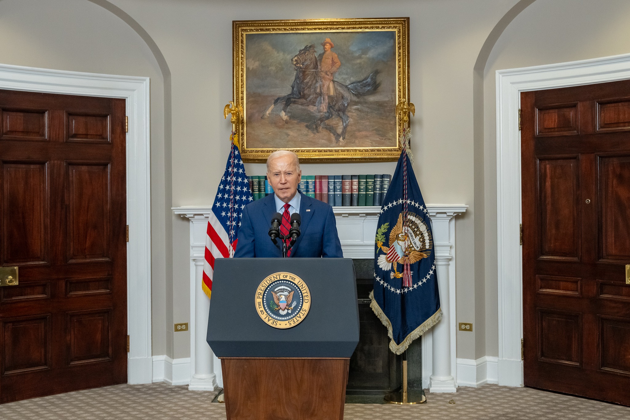 美國總統拜登對於近日大學校園內的以阿戰爭抗議首度表態。（翻攝自President Joe Biden臉書）