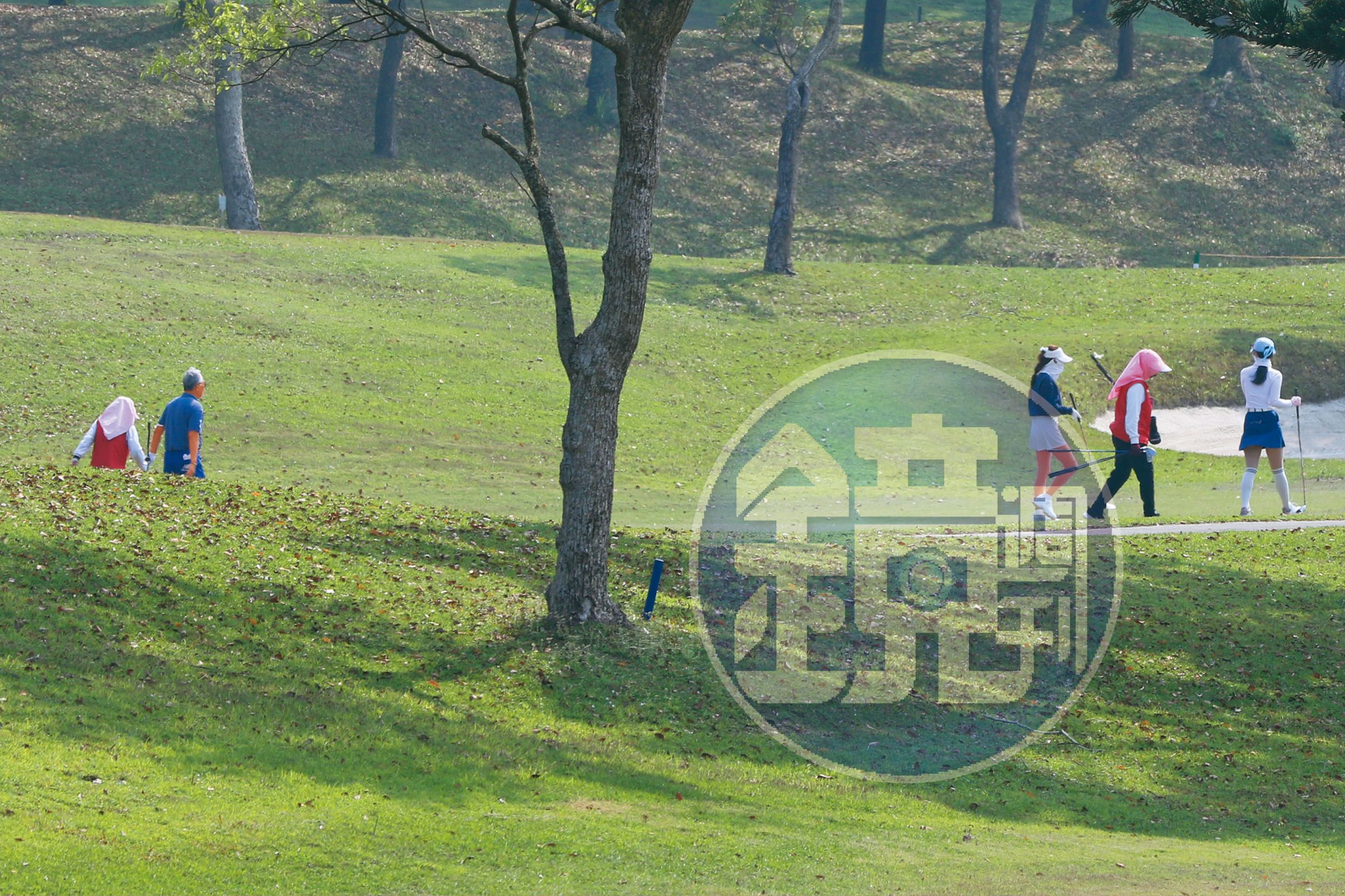郭台銘與藍衣熟女彷彿夫妻一般經常作伴打球,兩人間的八卦也逐漸傳開。