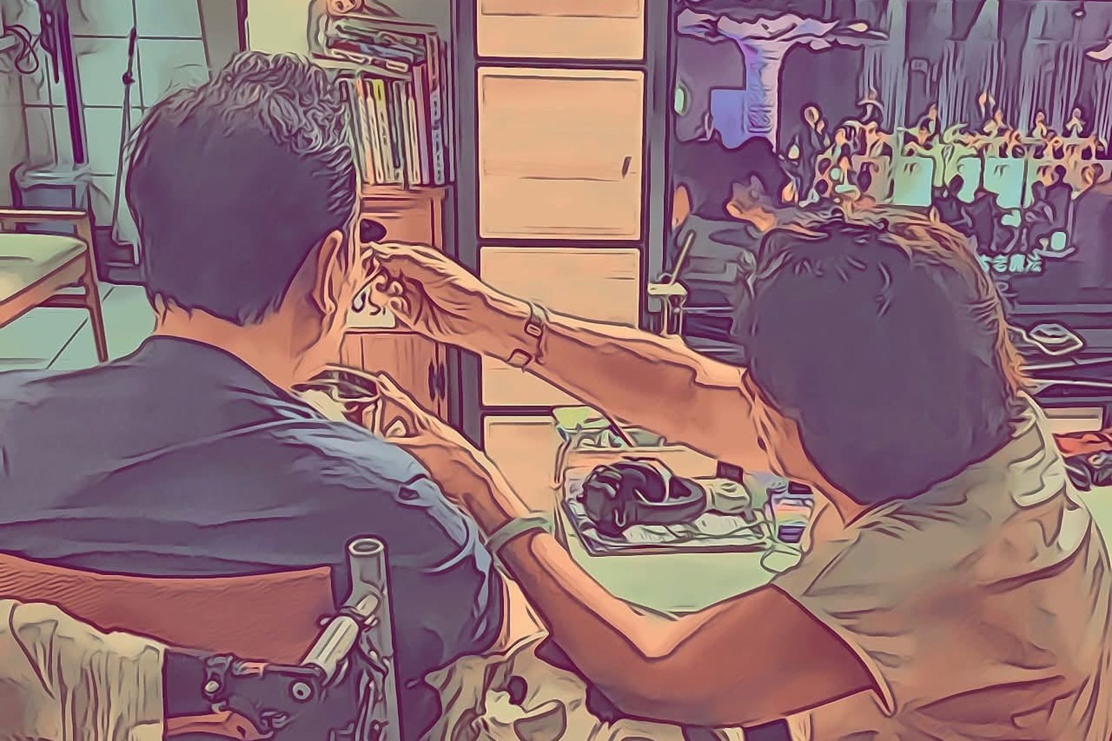 廖峻中風前妻「父親節餵飯照顧」 兒曬溫馨背影感慨:不計前嫌的真愛