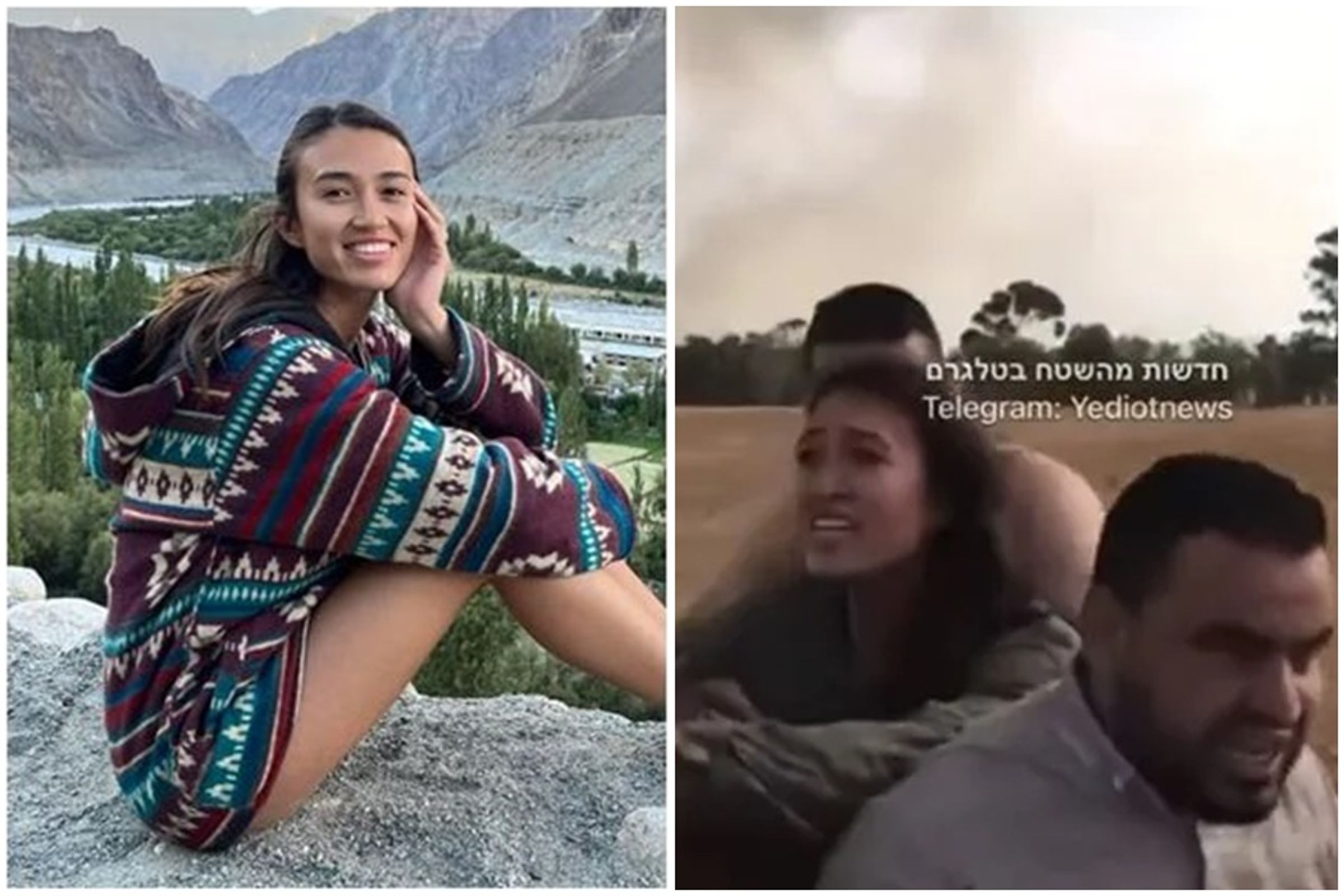 中以混血的25歲女學生Noa傳出被哈瑪斯擄走,在中國引起高度討論。(翻攝自社交平台X)