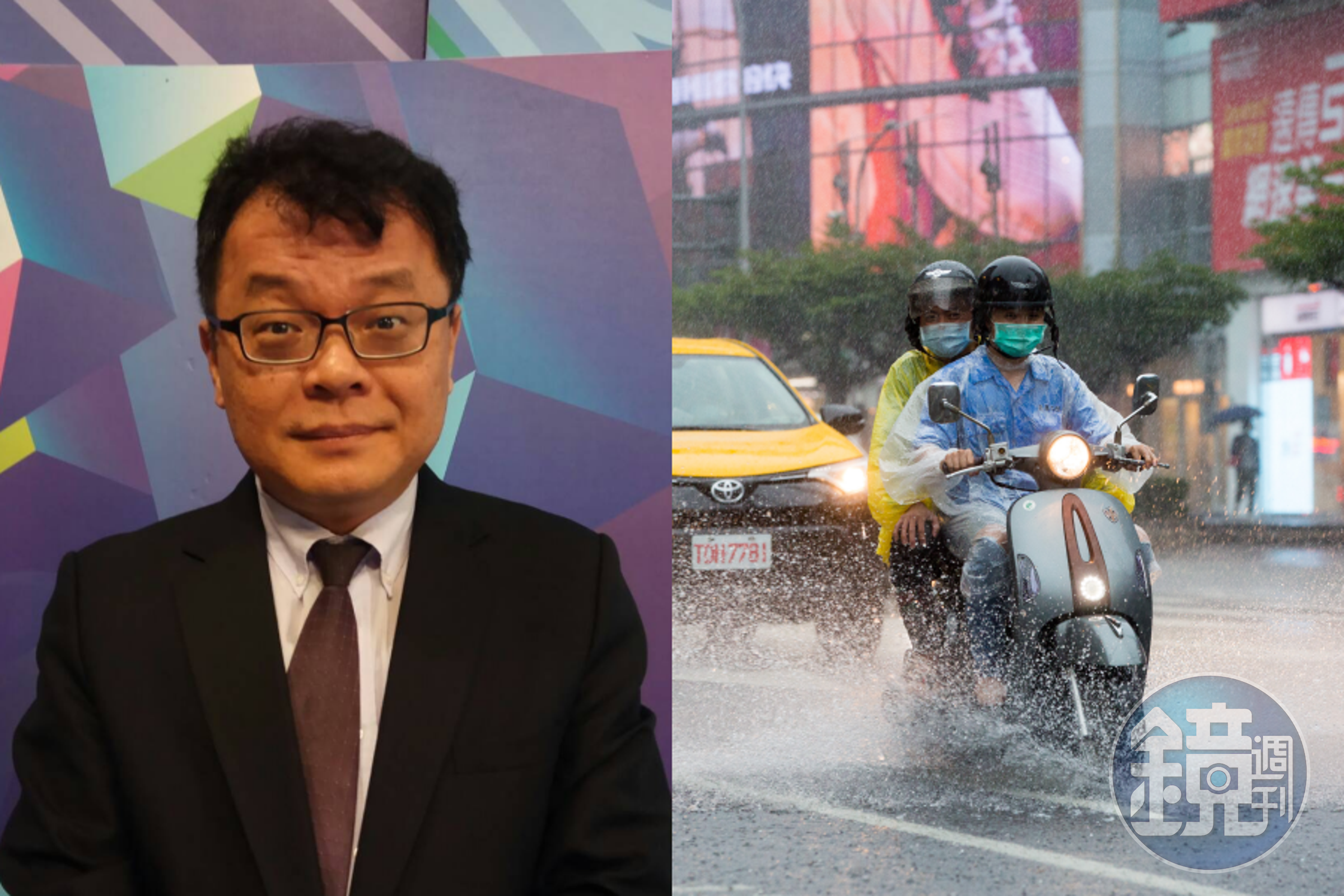 名嘴陳揮文(左)認為,台灣過去放颱風假是錯的,還認為這樣不進步。(翻攝自陳揮文臉書;示意圖,本刊資料照)