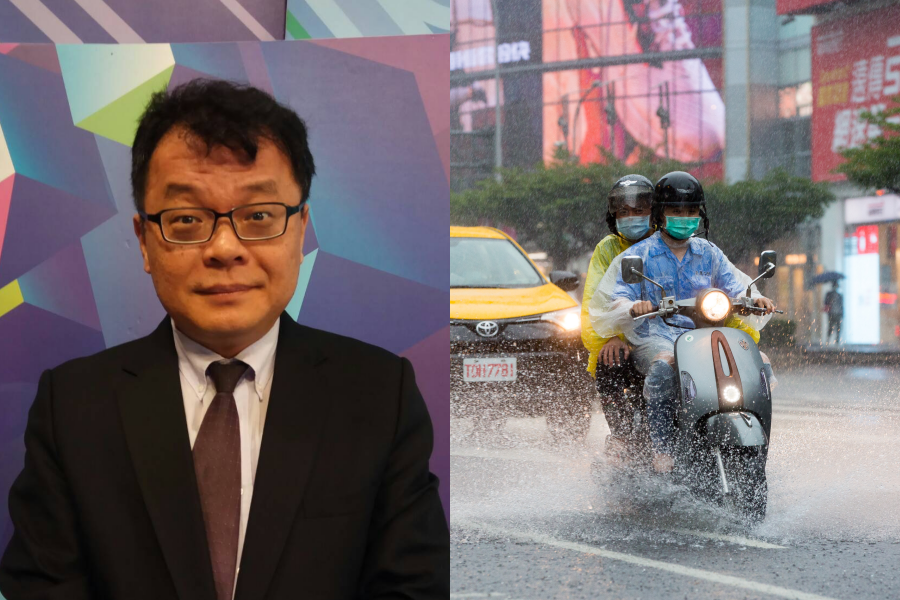 名嘴陳揮文（左）認為，台灣過去放颱風假是錯的，還認為這樣不進步。（翻攝自陳揮文臉書；示意圖，本刊資料照）