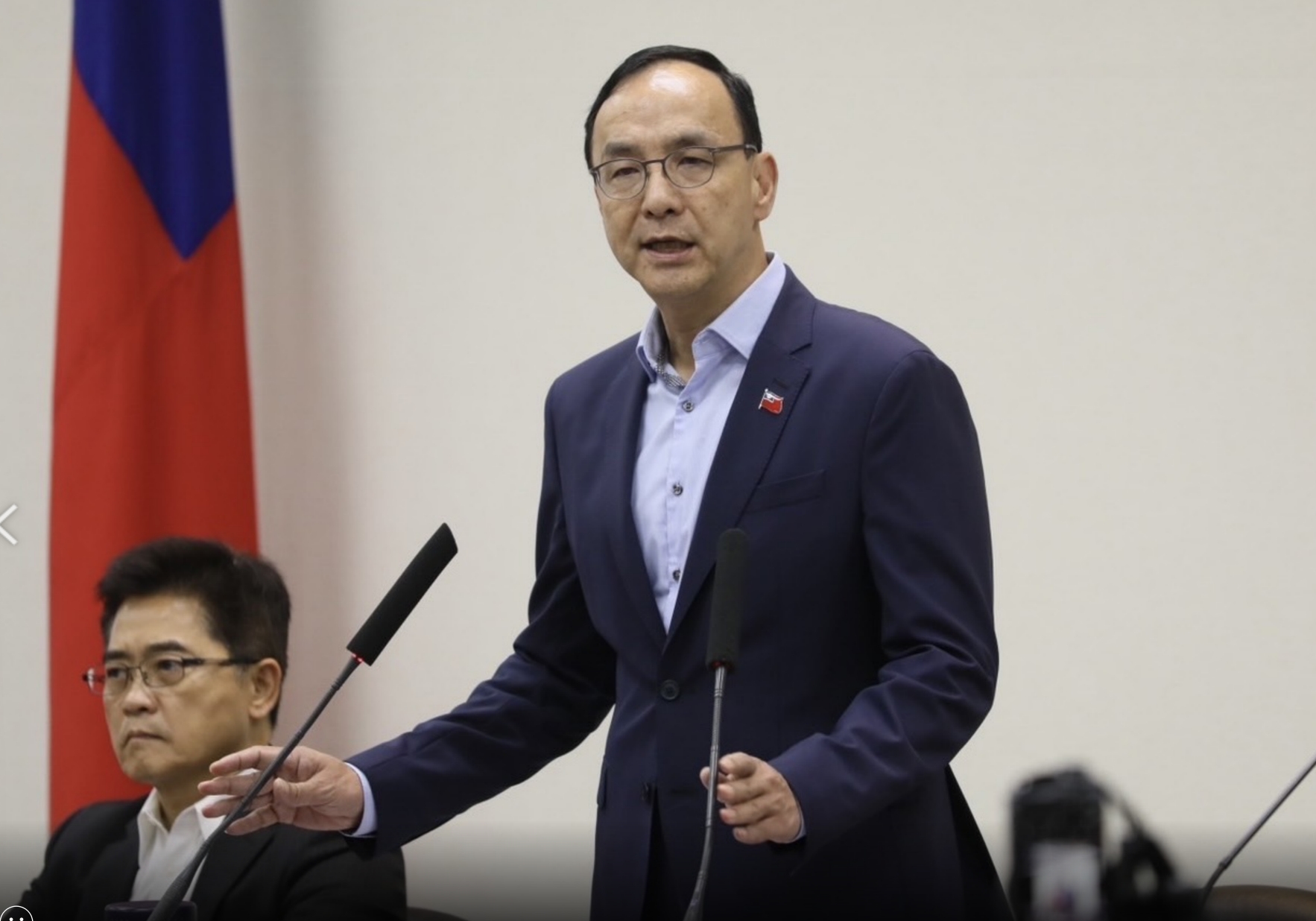 針對國會改革法案，朱立倫表示「希望少數服從多數，多數尊重少數」。（國民黨提供）