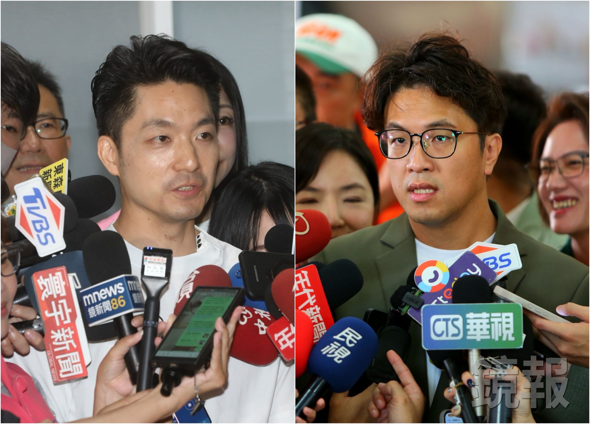台北市長民調出現「黃金交叉」，沈伯洋首度超車爭取連任的蔣萬安，然而綠營從民調和聲量分析認為，未來39天選情仍可能被翻轉，應戒慎恐懼。（鏡報姜永年）
