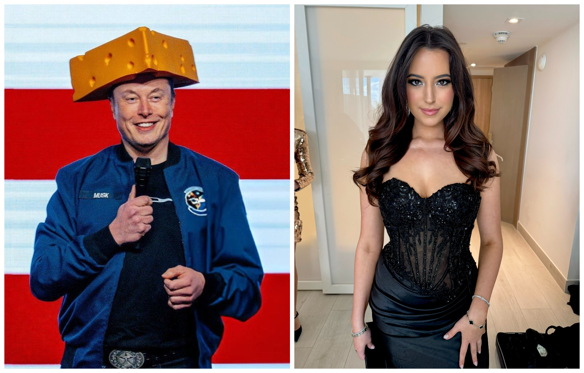 馬斯克（左圖）與聖克萊爾（右圖）正在打親子訴訟官司。（翻攝X@elonmusk、X@stclairashley）