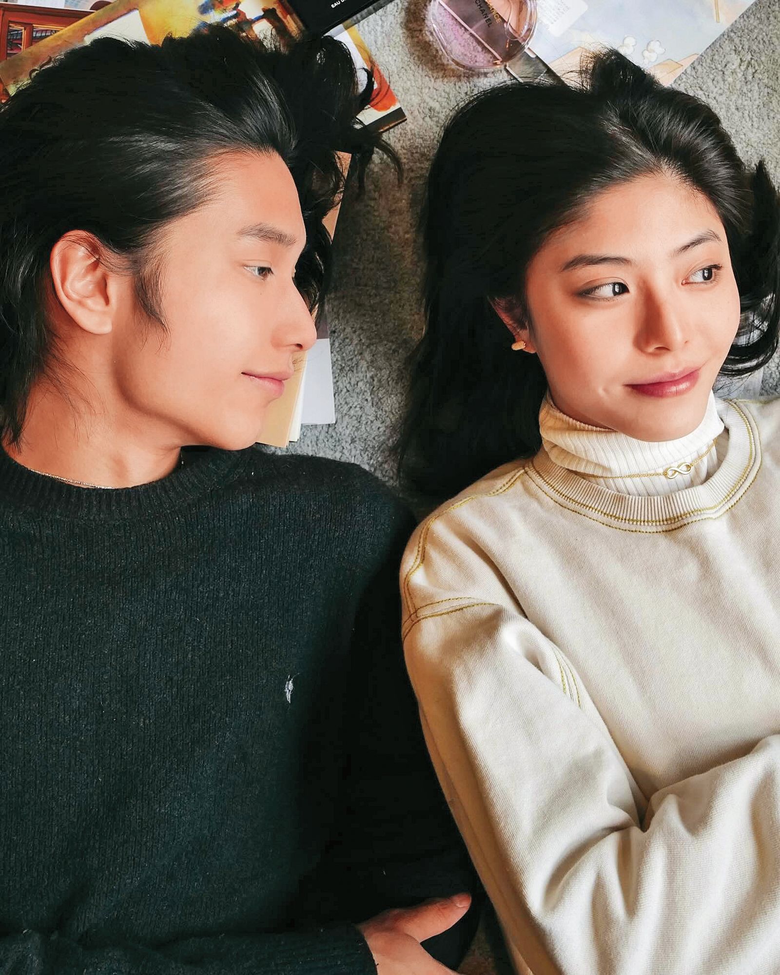 讓魏如萱如此著迷的Ian(左),和前女友(右)若盈藕斷絲連,感情關係複雜。(翻攝自raeteng IG)