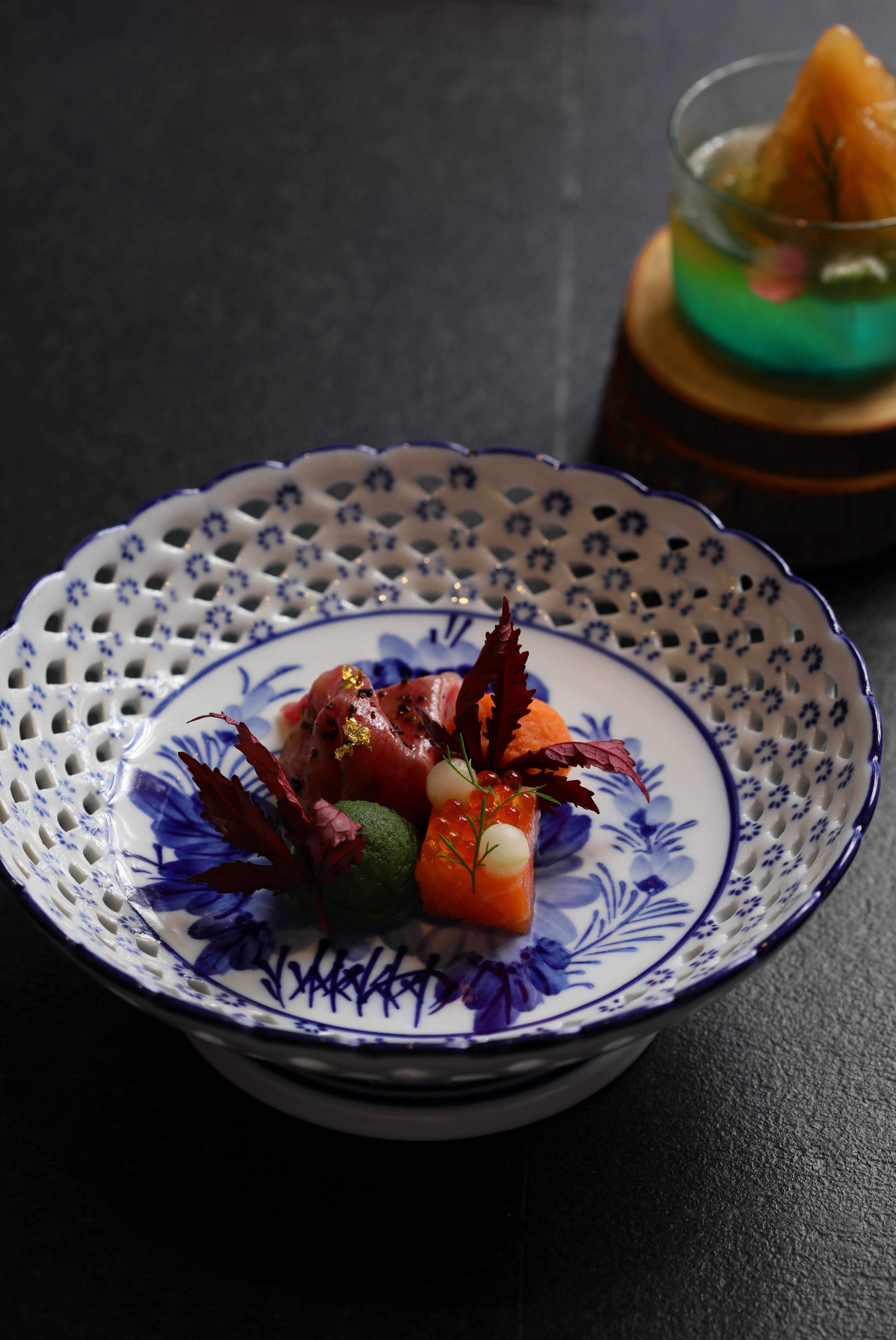 完整餐會第一道由「有魚有肉有菜有果」為賓客澎湃揭開序幕。
