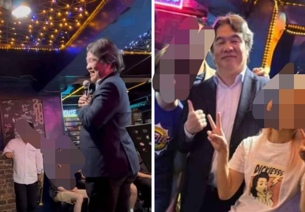 徐巧芯提出2張王必勝參加樂團活動的照片，質疑是否觀感不佳。（翻攝自臉書）