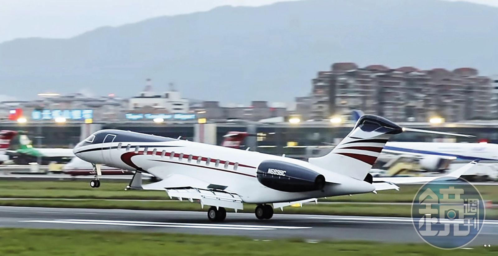 廣達集團董事長林百里購入的第一架私人飛機，正是龐巴迪環球7500。（Taiwan Aviation小謙日常提供）