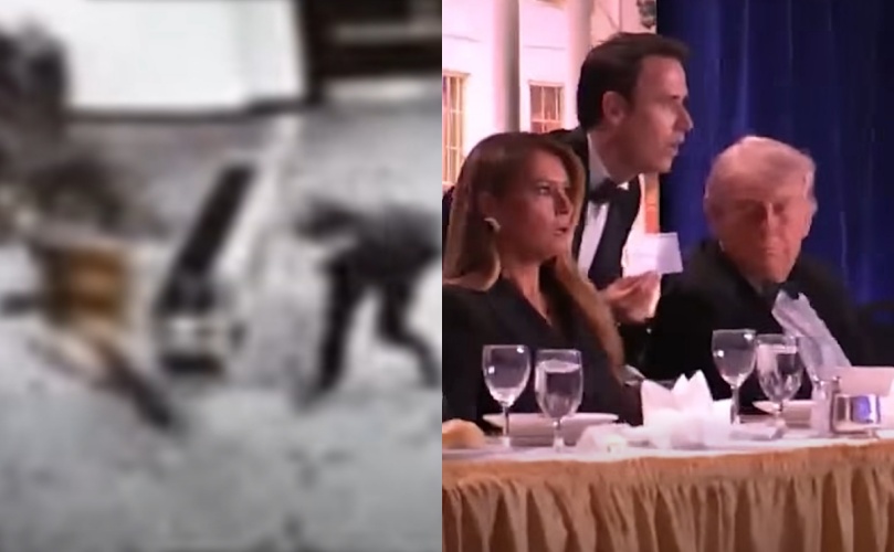 美國總統川普與第一夫人梅蘭妮亞於 25 日晚間在希爾頓飯店遭遇槍擊驚魂。（翻攝自臉書）