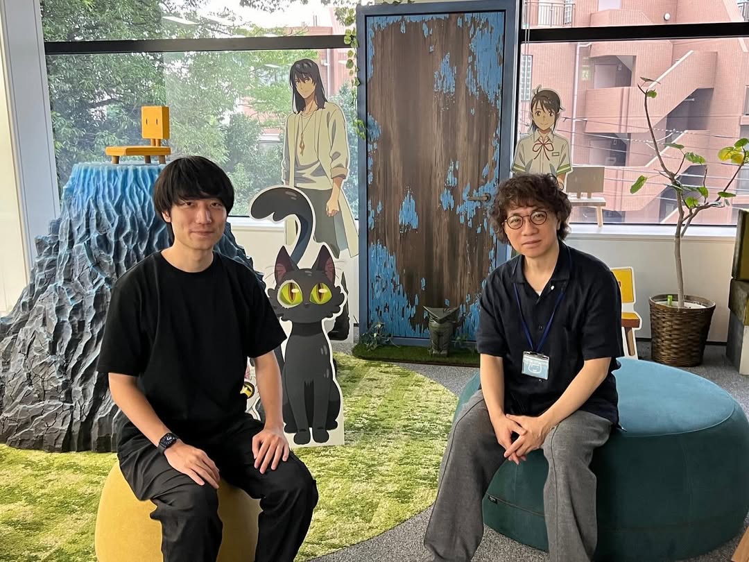 奧山由之（左）下半年將在推出根據新海誠（右）動畫電影改編的真人版《秒速五公分》，為此兩人見過一次面。（翻攝自奧山由之IG）