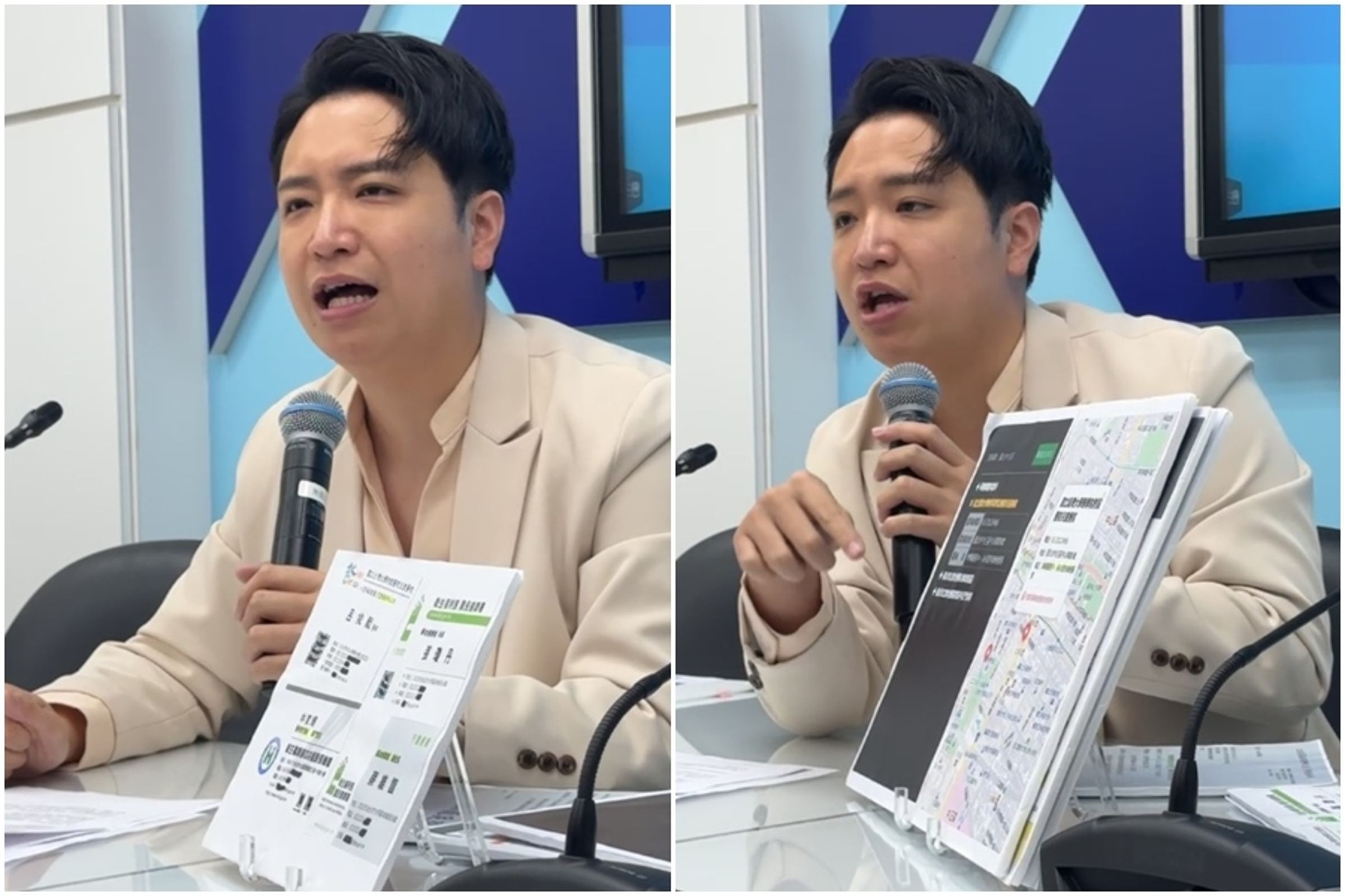 立委羅廷瑋11日開記者會澄清,指台大醫院沒有兒篩服務,才會召開協調會議。(翻攝自羅廷瑋臉書)
