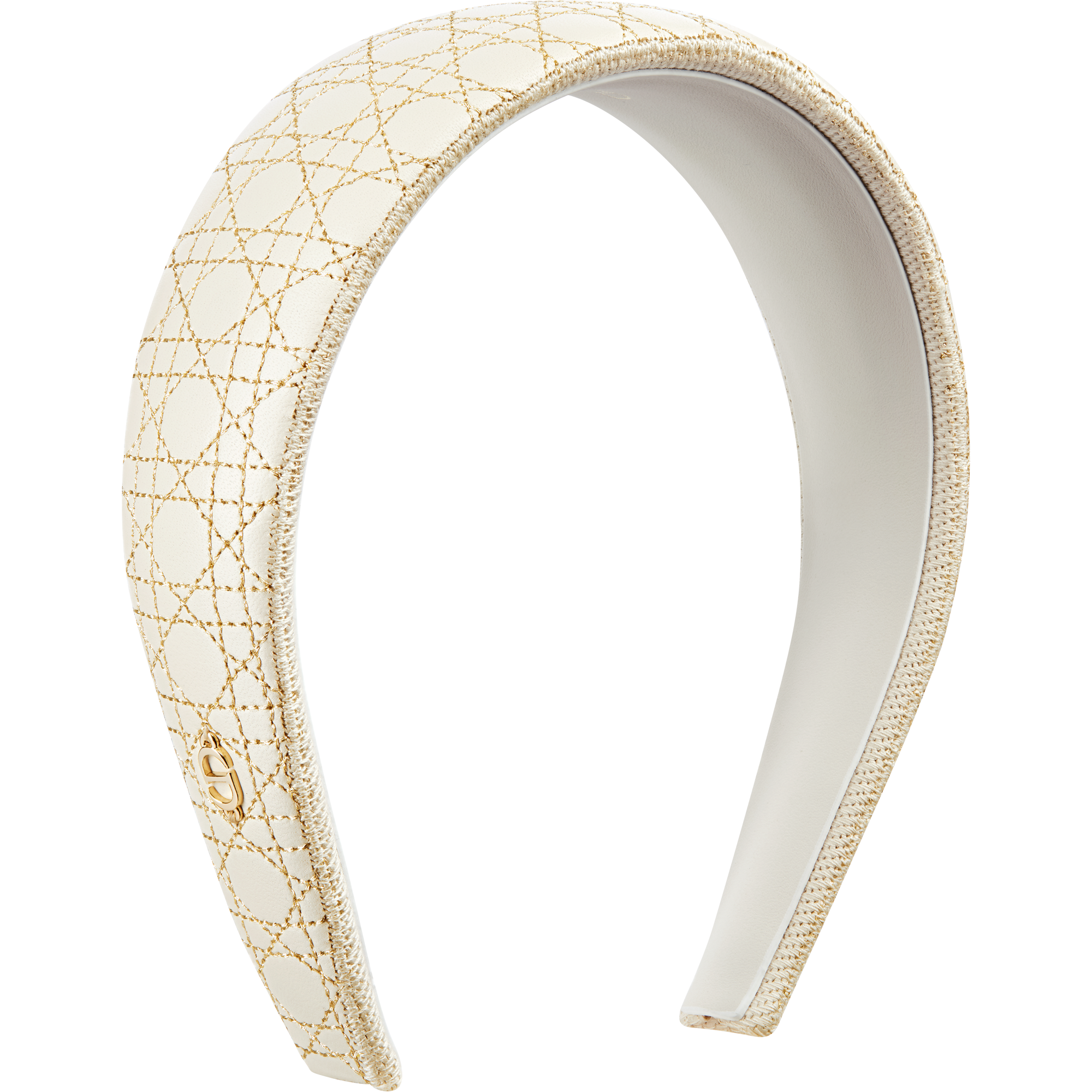 Dior Band金絲線籐格紋刺繡髮箍。NT$25,500（迪奧提供）