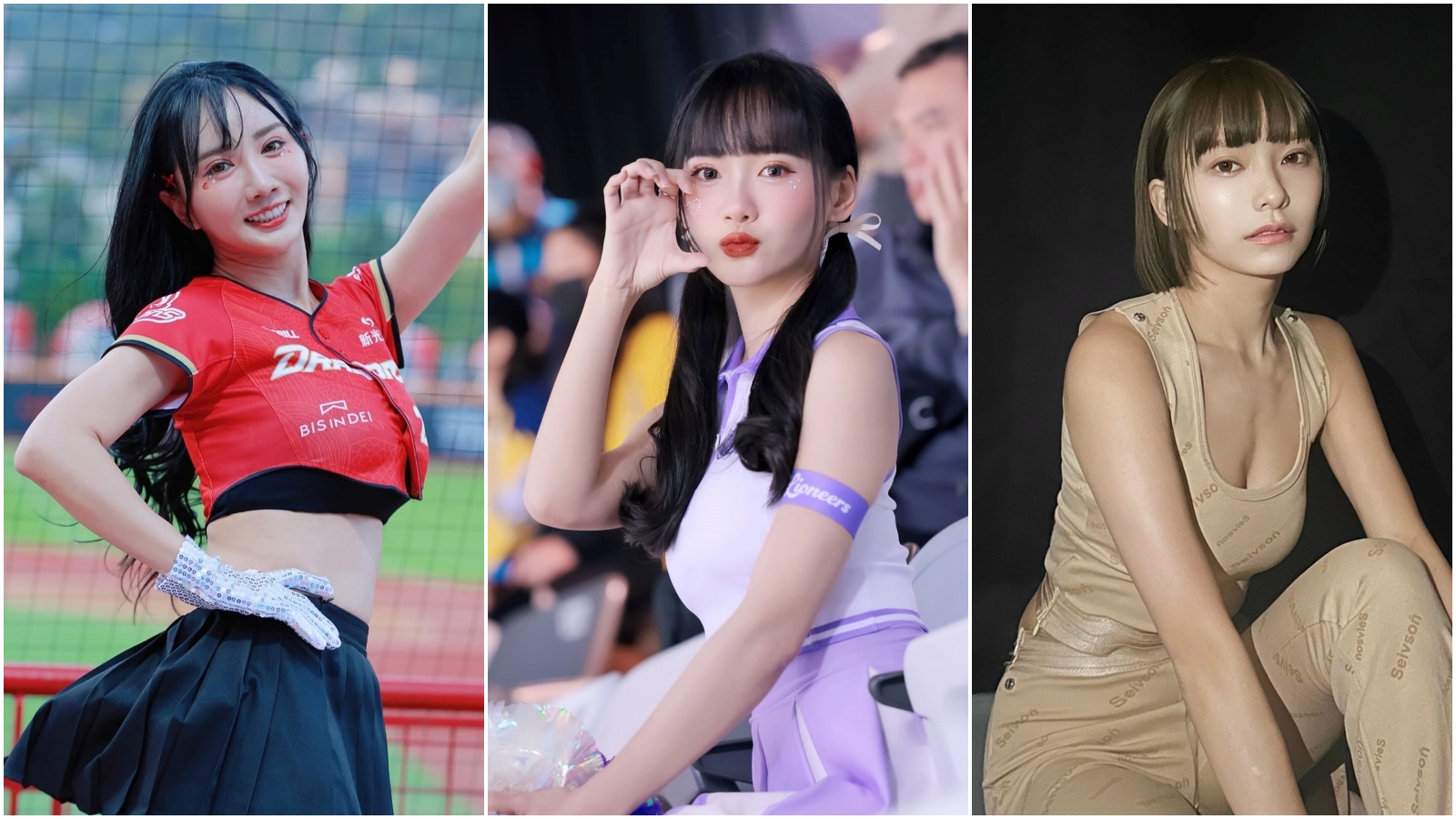 由左至右為小珍奶（王芯羽）、昆娜（Queena）、李芷霖（霖霖）。（合成圖；翻攝3人臉書）