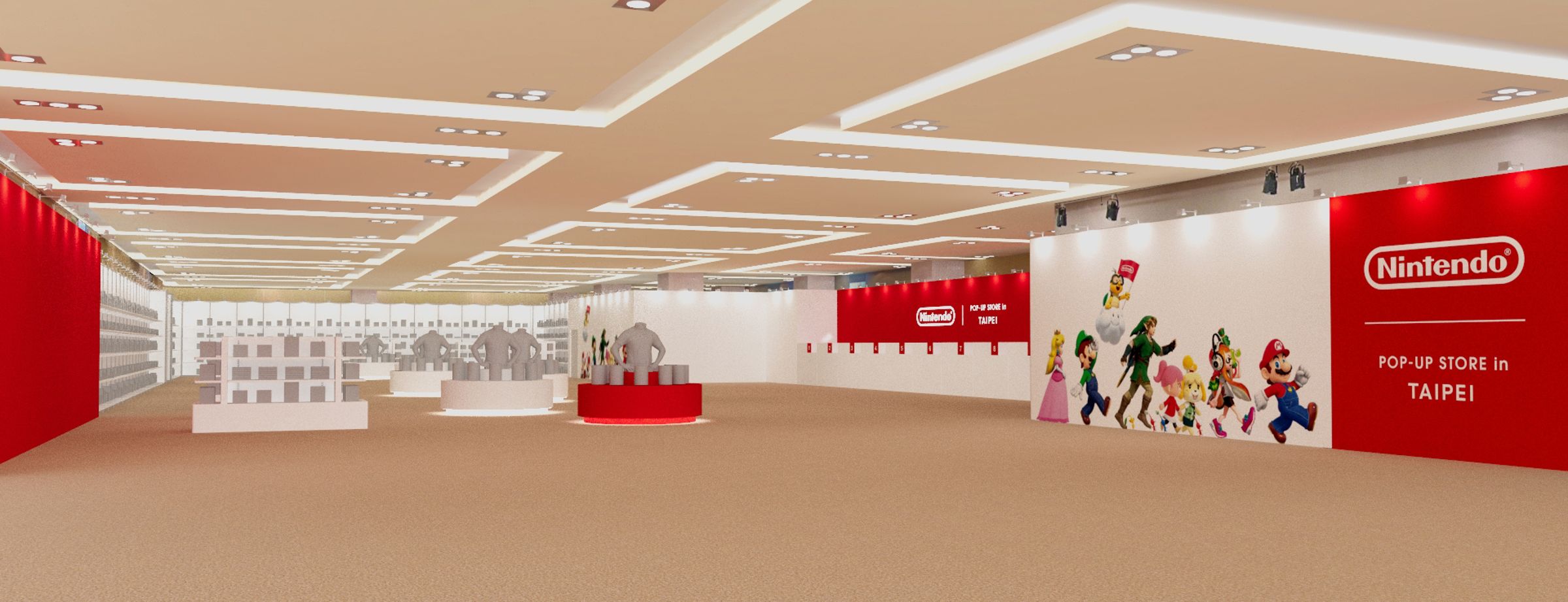 「Nintendo POP-UP STORE in TAIPEI」店內示意圖。（傑仕登提供）