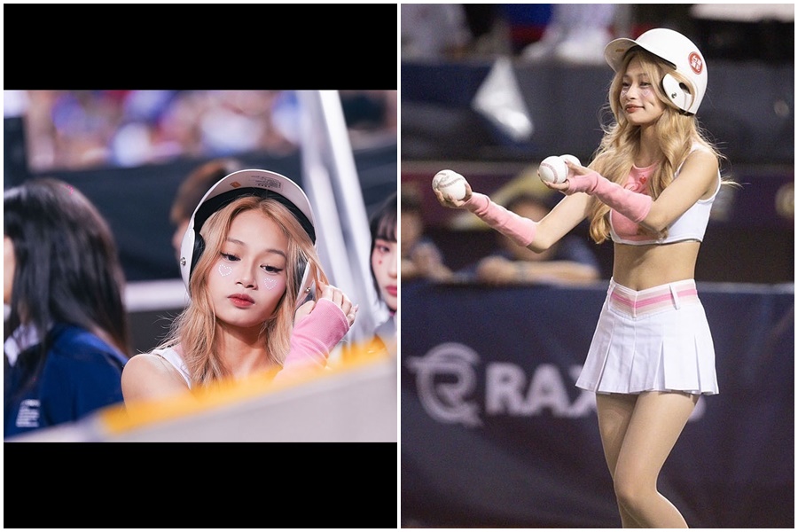 中華隊日前在台北巨蛋迎戰多明尼加的比賽中，一名火辣金髮球僮意外掀起討論。（翻攝自tslc_rubygirls IG）