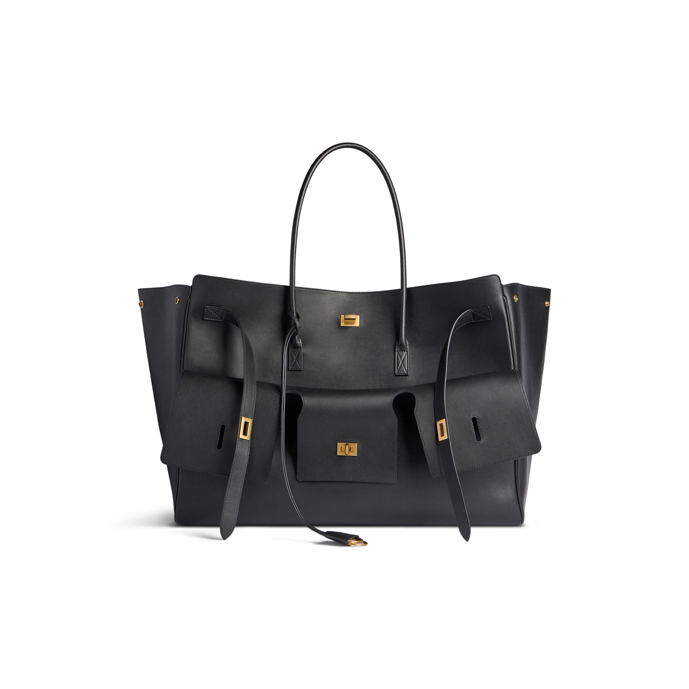 黑色Bel Air Carry-All托特包金扣。NT$245,000(BALENCIAGA提供)