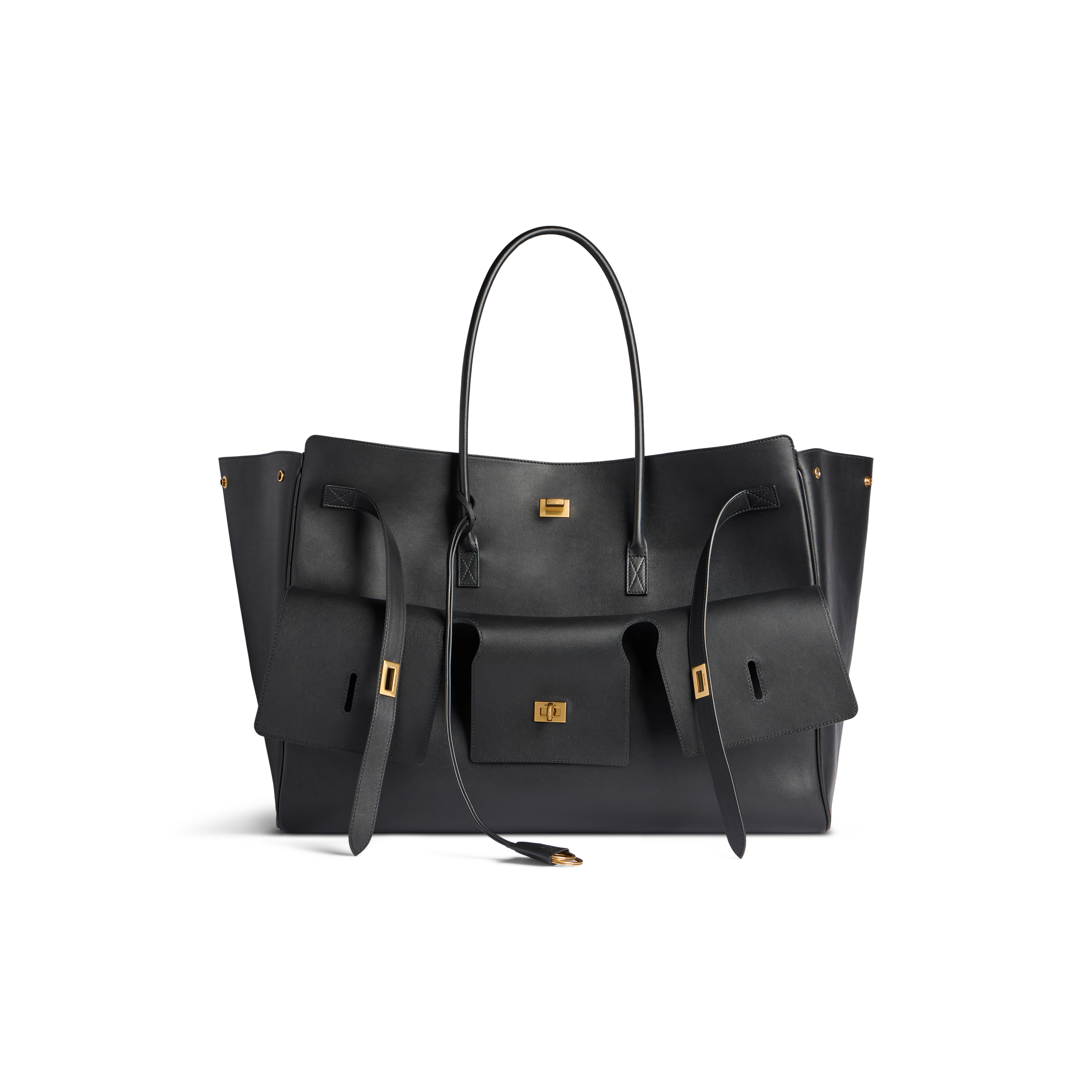黑色Bel Air Carry-All托特包金扣。NT$245,000(BALENCIAGA提供)