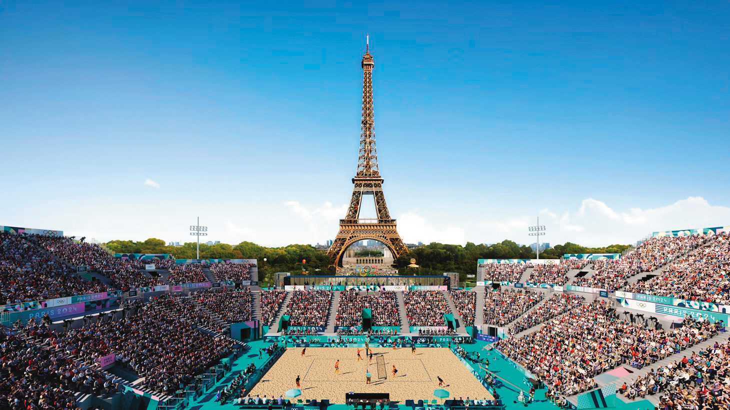 戰神廣場，巴黎鐵塔下拚沙排。（翻攝PARiS 2024官網）