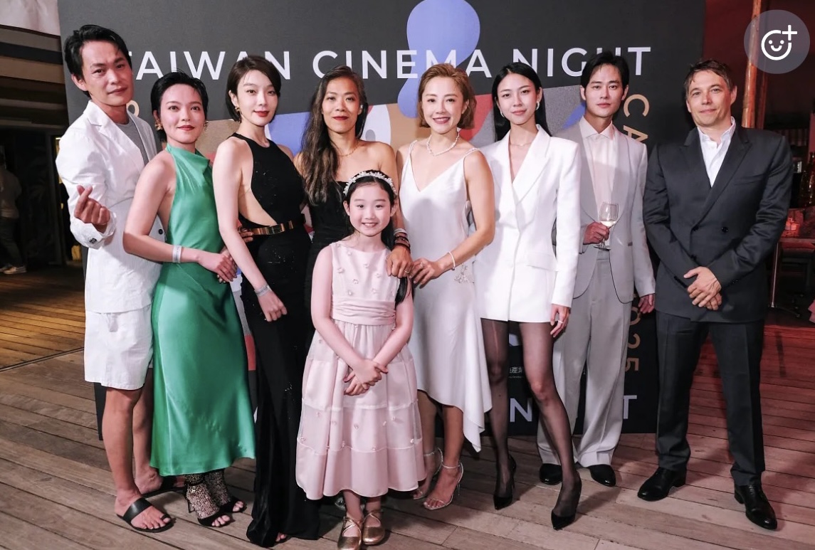 《左撇子女孩》入選本屆坎城影展影評人週競賽單元，16日盛大首映，劇組也出席文策院的台灣之夜派對。（翻攝自文策院臉書）