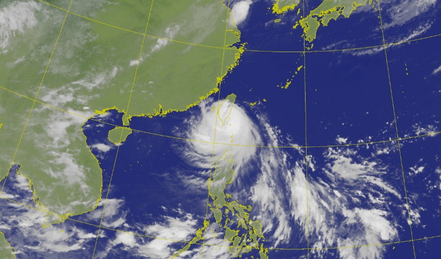 中度颱風楊柳直撲台灣，目前氣象署已發布海上、陸上颱風警報。（中央氣象署提供）