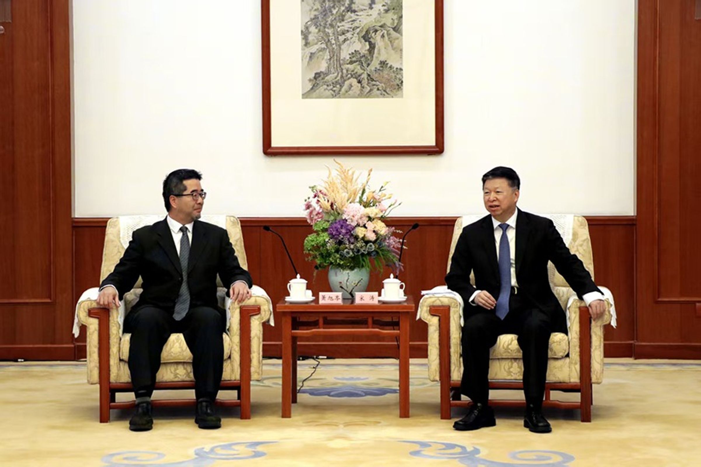 屆時台方代表團將由國民黨副主席蕭旭岑領隊，中方則由中共中央台辦主任宋濤主持。（翻攝自新華網）