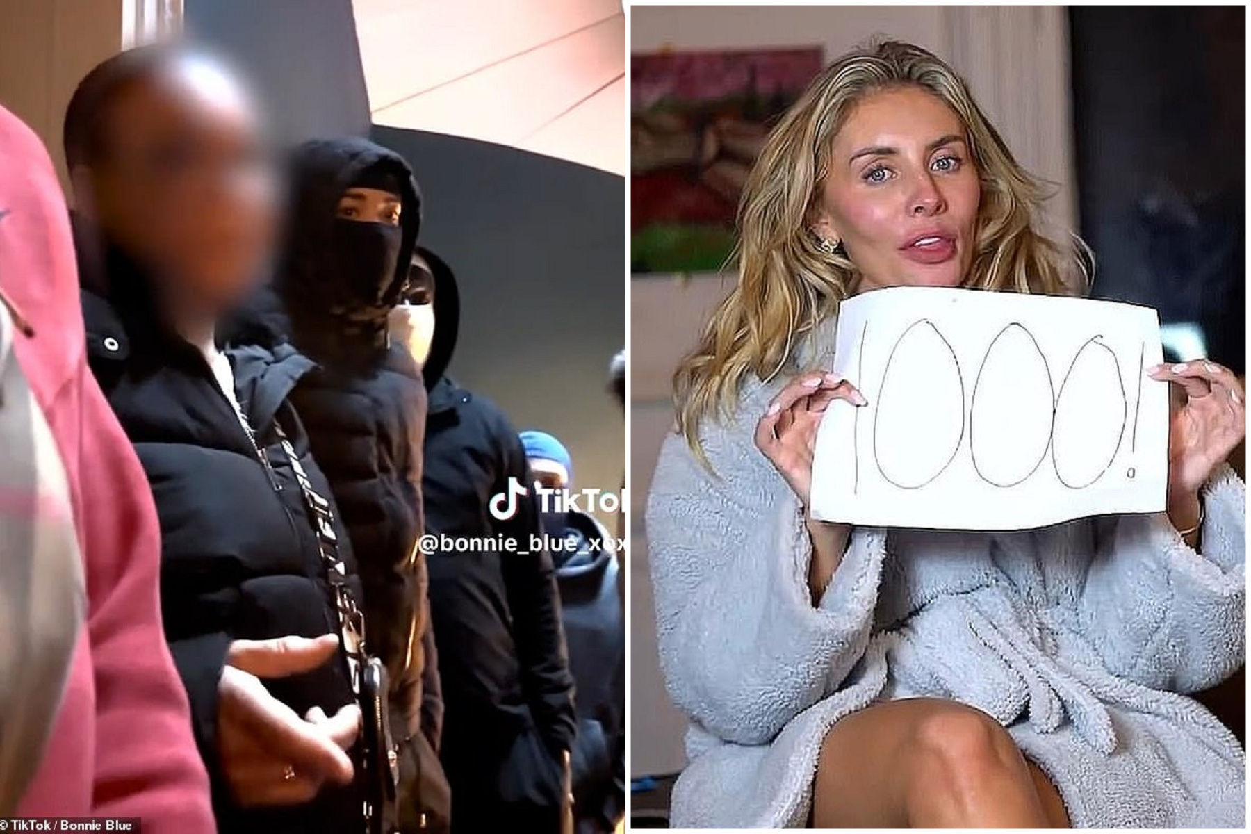 兒子參加「女優千人斬」，他媽媽超狂衝進50男人群「參戰」！影片曝光。（翻自《每日郵報》）