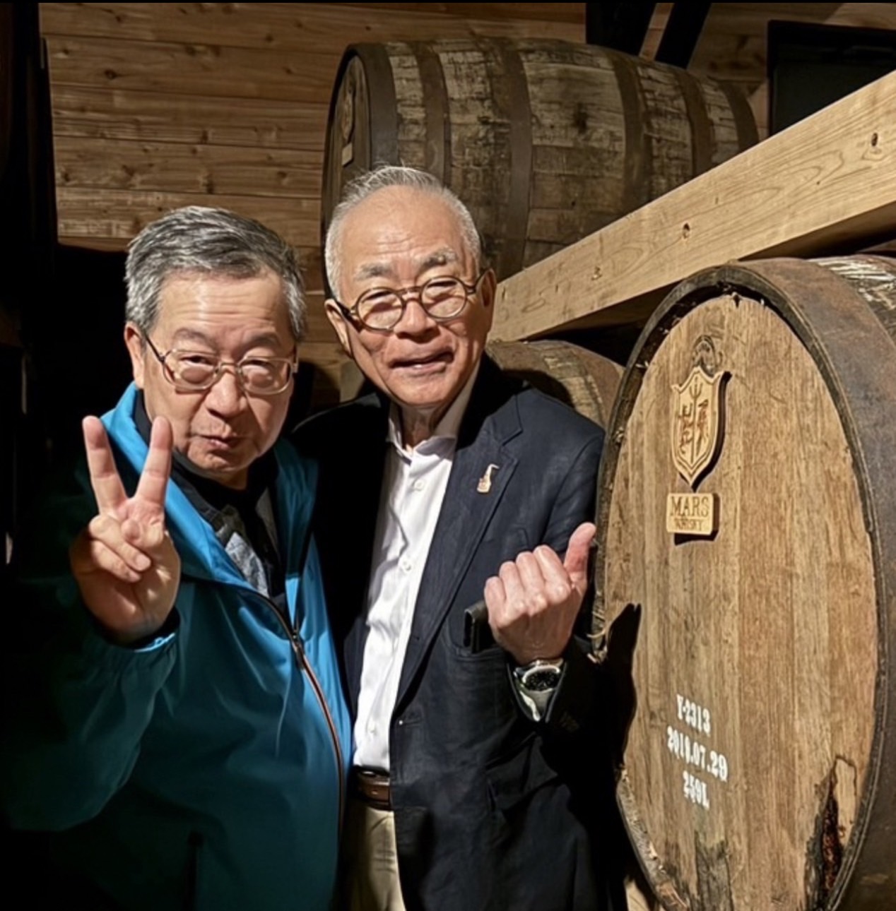 張慶清與Mars的本坊和人社長一見如故。(清威酒藏提供)