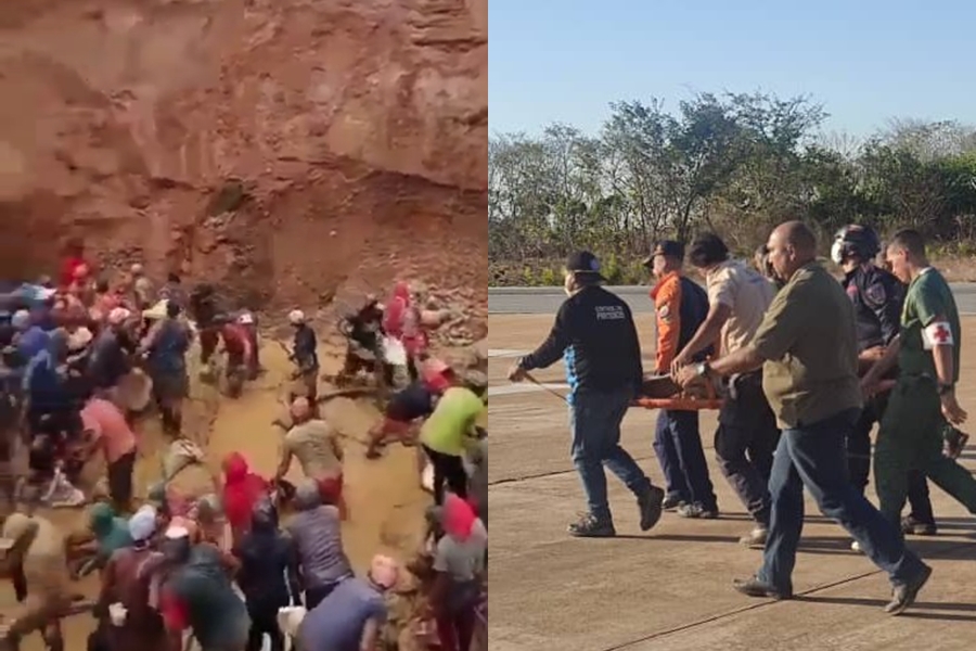 委內瑞拉中部叢林中的一座礦坑日前發生坍塌意外，導致23人死亡。（翻攝自@cperezampueda X）