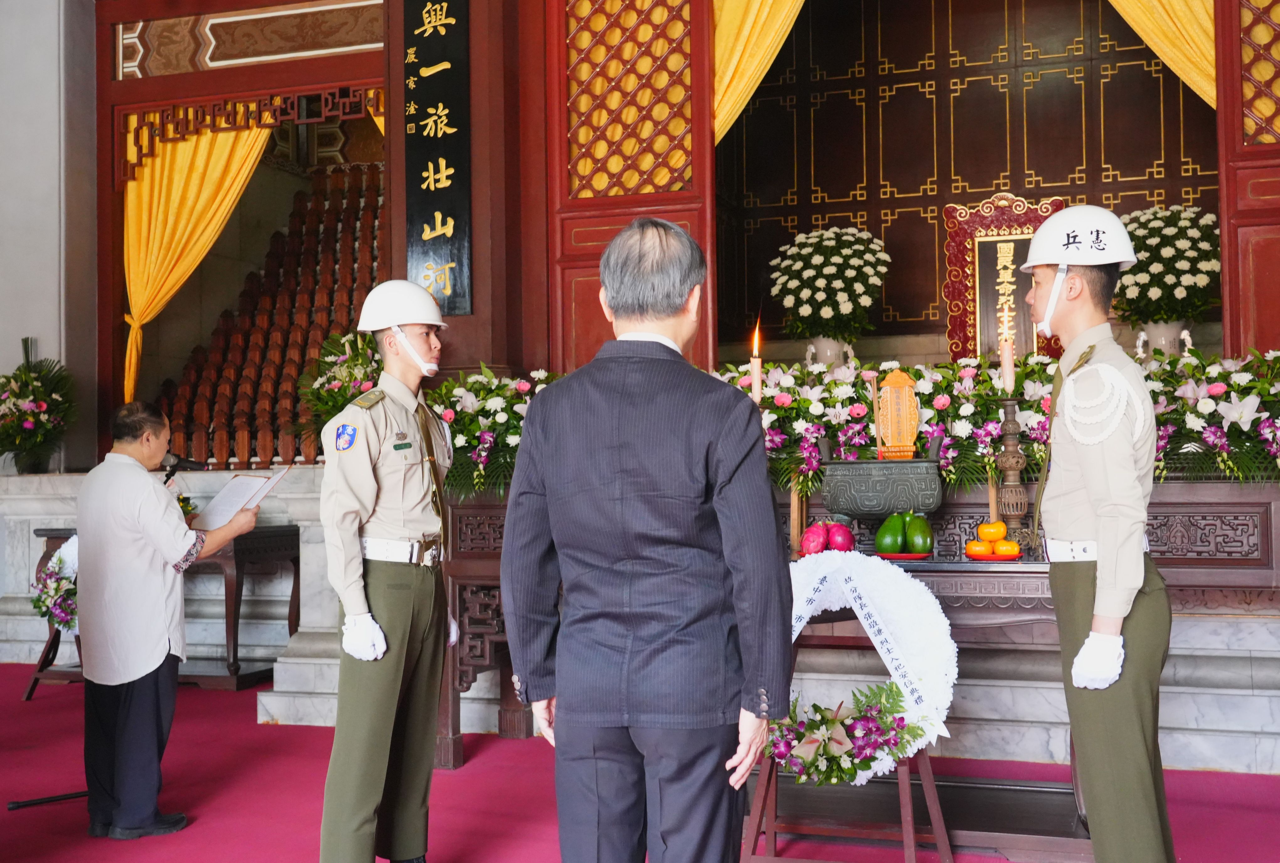 勇消分隊長張敬謙入祀北區忠烈祠。（台中市政府提供）