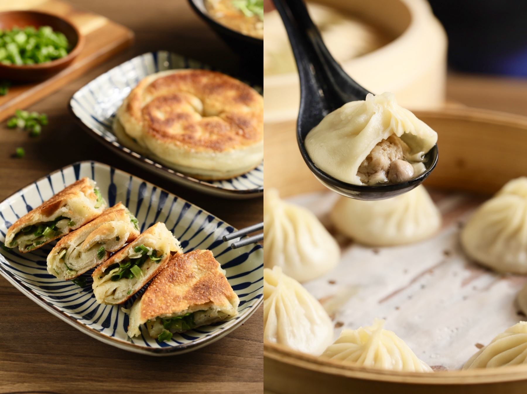 「頤和圓麵食館」可說是中和平價版的鼎泰豐，噴汁湯包鮮甜實惠，蔥油餅香酥、蔥量爆多。