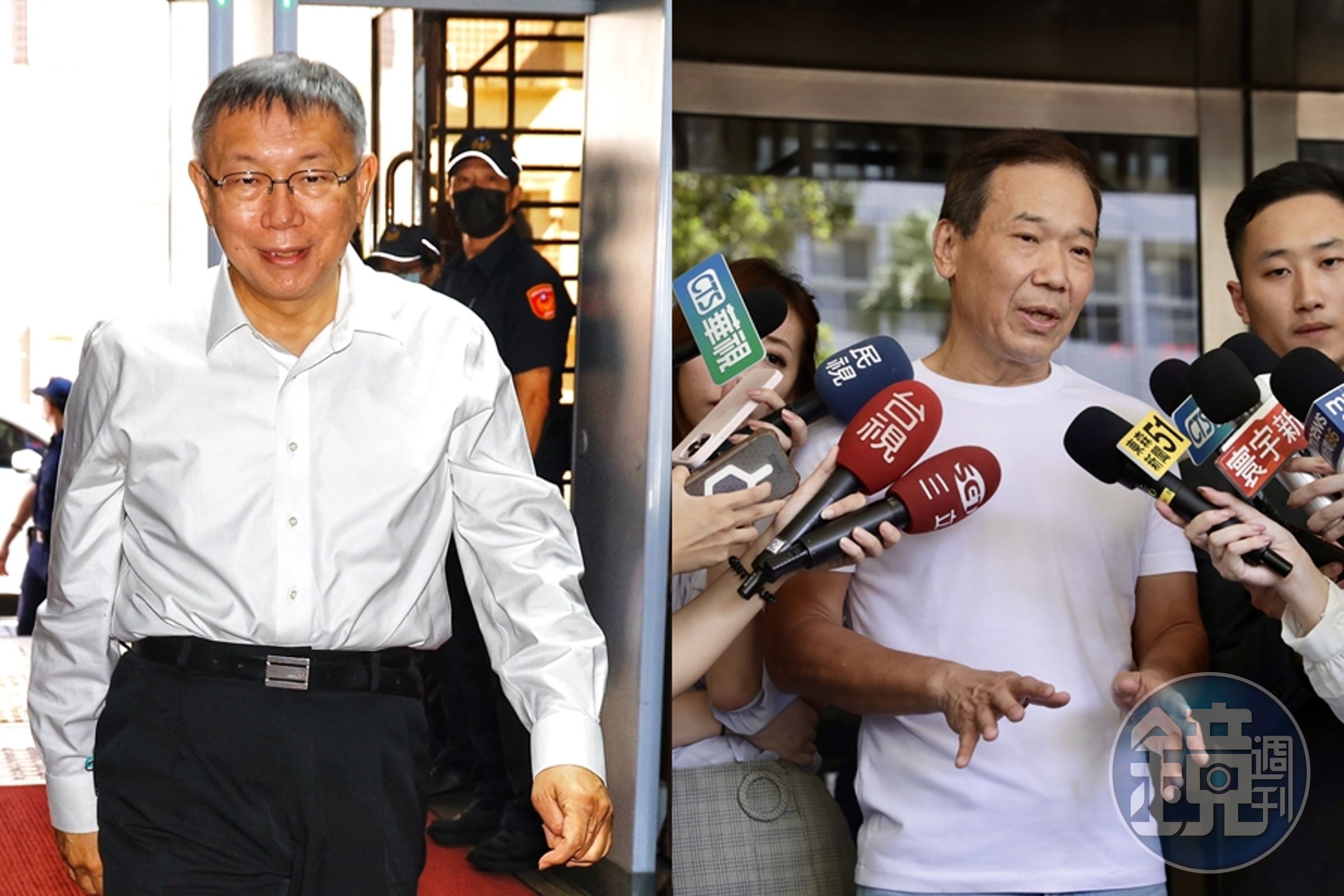 京華城案延燒，柯文哲（左）羈押庭再度召開，鍾小平（右）也親自到北檢。
