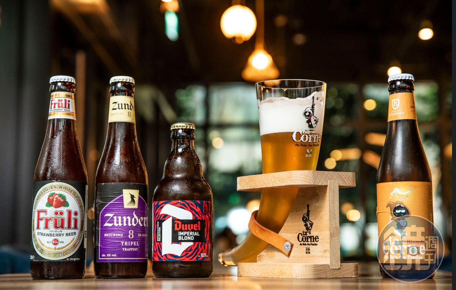 每一支比利時啤酒都有自己的風味，更需搭配相應的酒杯，才能喝出它的味道。（200～750元／瓶）