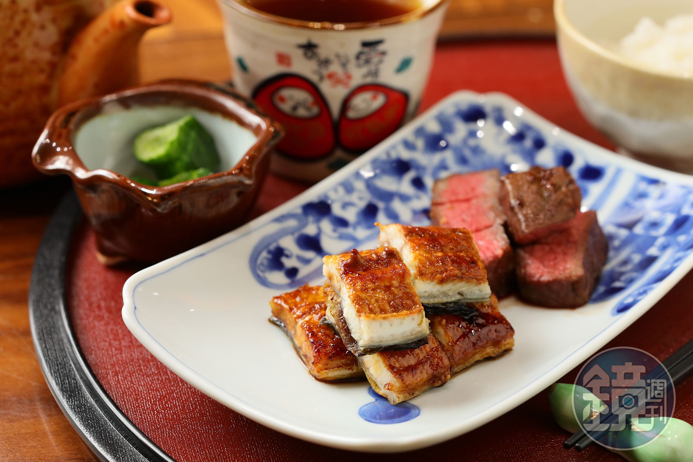 強肴選用屏東養殖的白鰻製作，肉質Q彈鮮美。（辰年懷石套餐菜色）