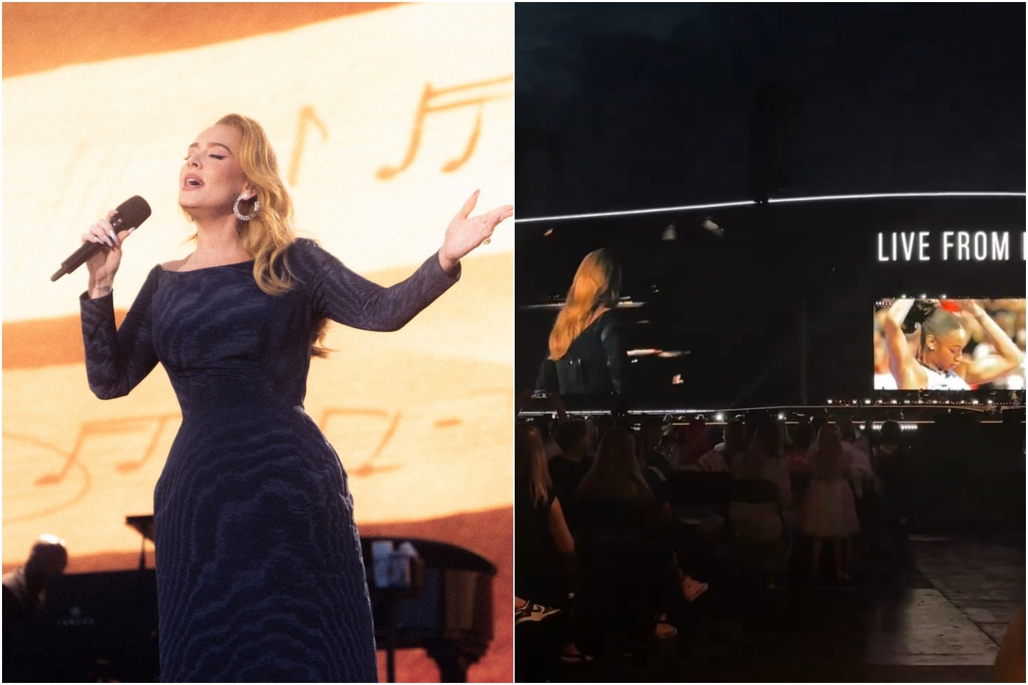 愛黛兒近日在暫停在慕尼黑的演唱會，只為了看奧運比賽轉播。（翻攝自Adele臉書／X）