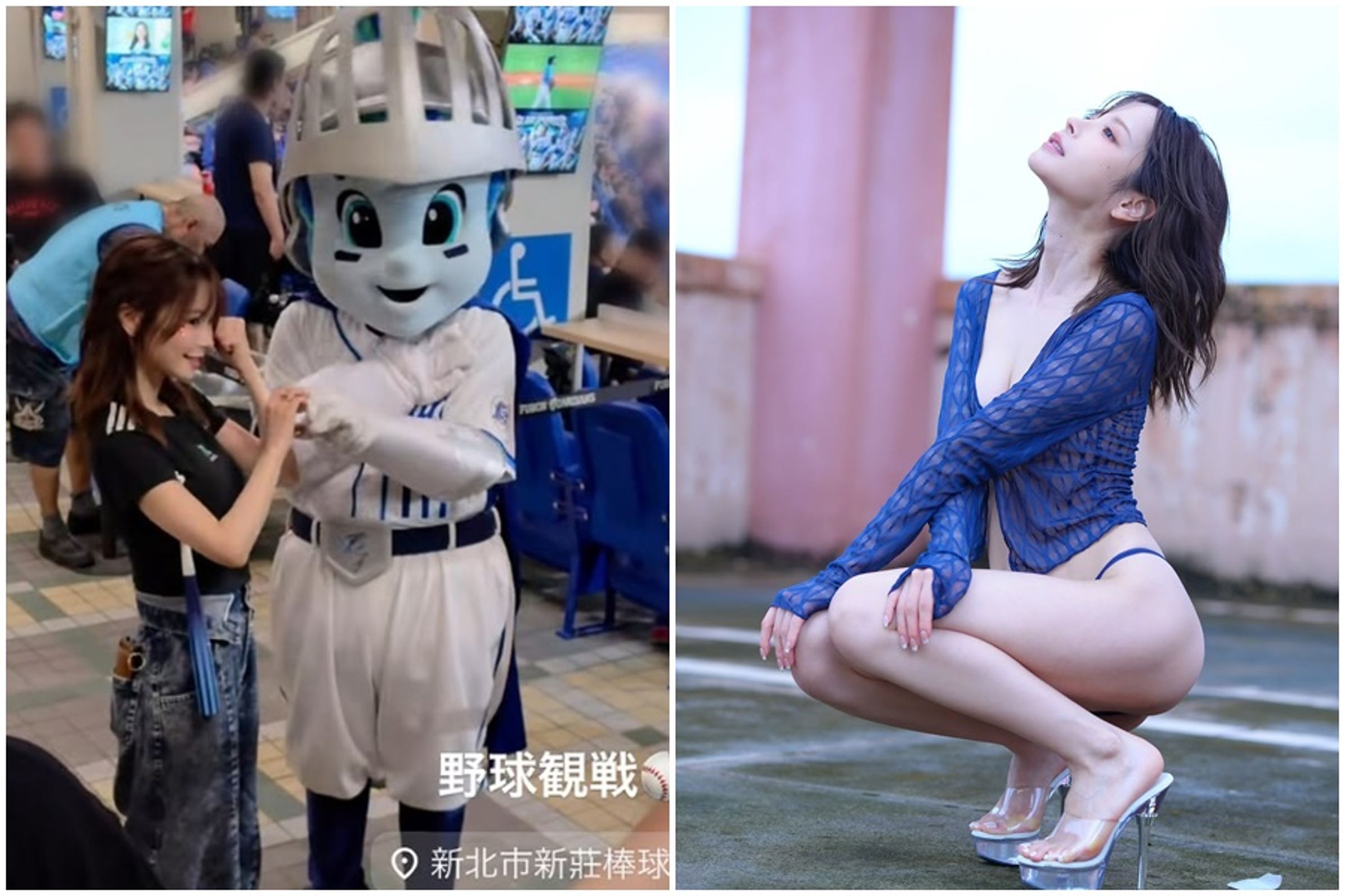 AV女神桃乃木香奈昨晚現身新莊棒球場看球，一度引起騷動。（翻攝自X@Kana_Momonogi）