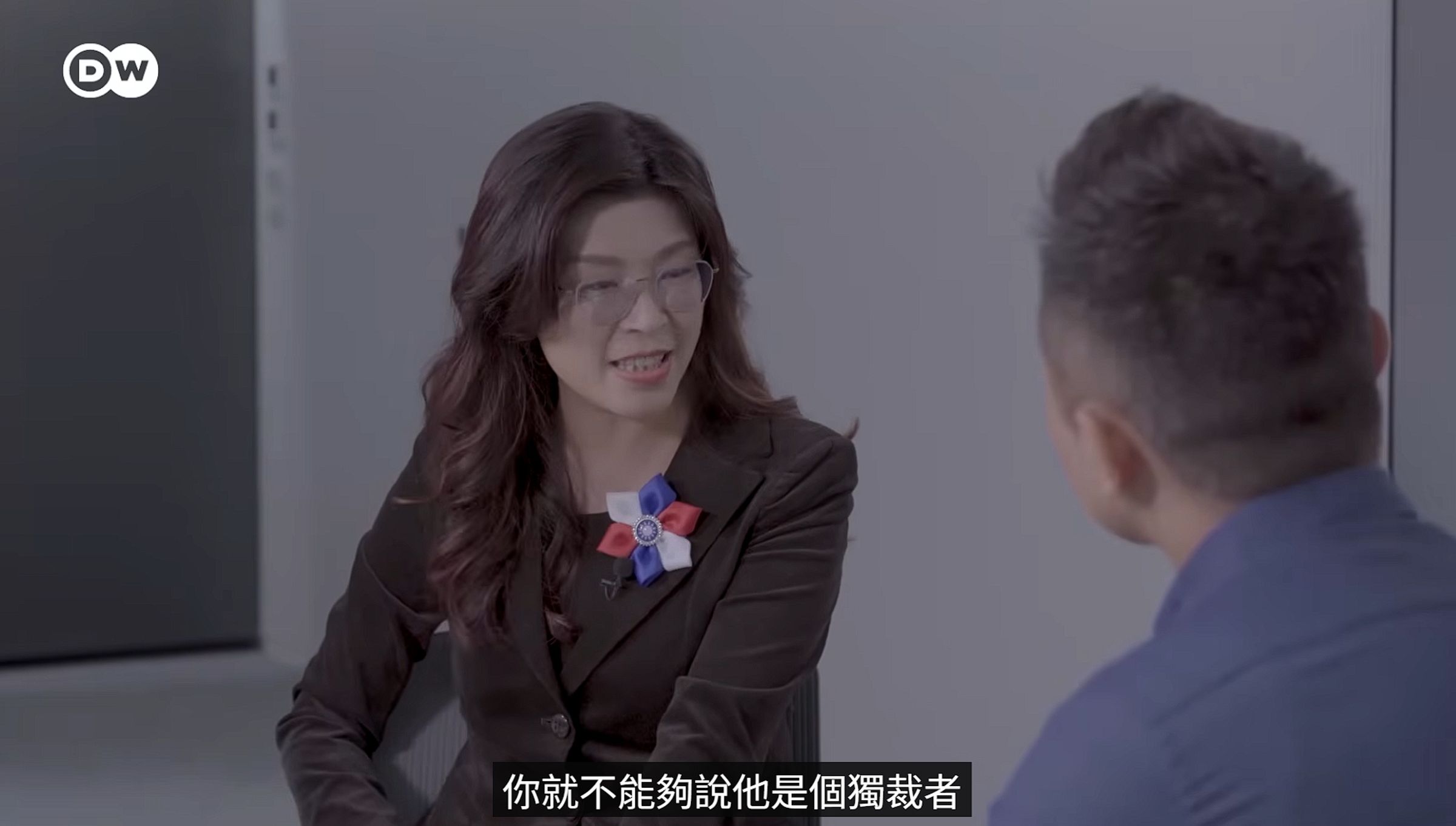 鄭麗文稱，透過民主選票產生的總統就不能說他是獨裁者。（翻攝自DW 中文 - 德國之聲 YouTube）