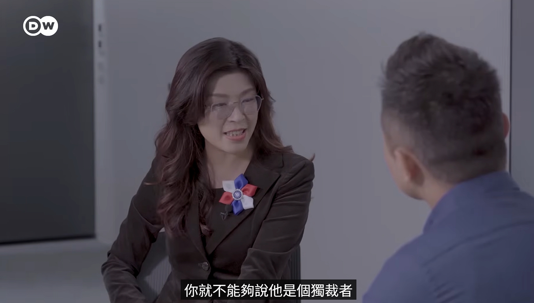 鄭麗文稱，透過民主選票產生的總統就不能說他是獨裁者。（翻攝自DW 中文 - 德國之聲 YouTube）