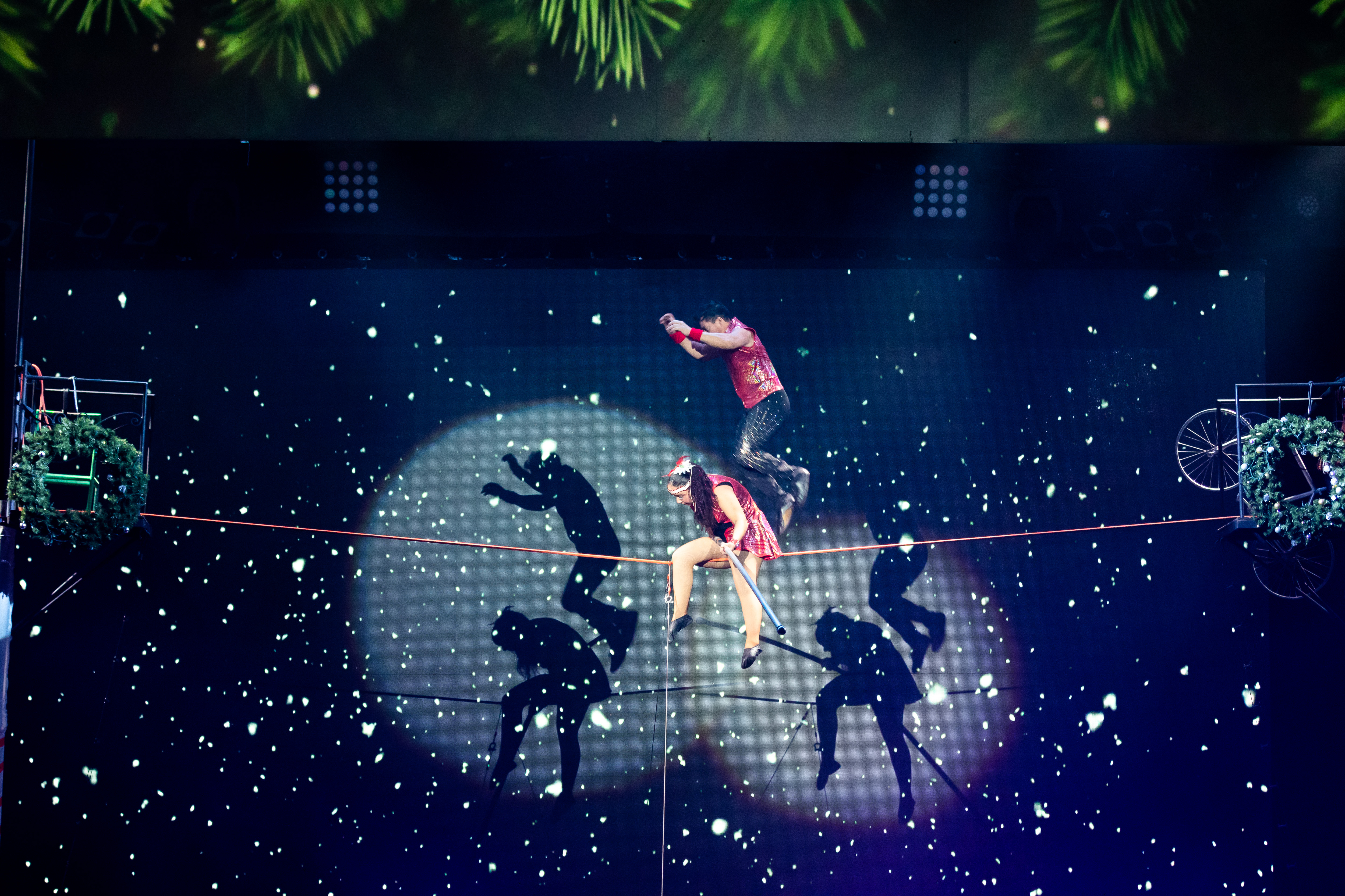 美國高空大馬戲團今（30日）在台北小巨蛋彩排。（寬宏提供）