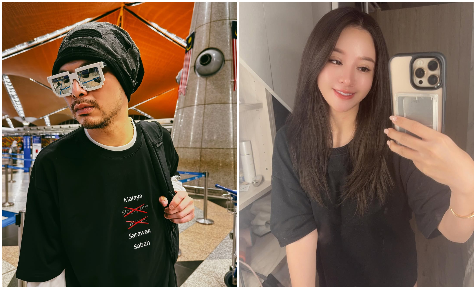 謝侑芯（右）遺體今火化，黃明志（左）社群網站貼文引起網友熱議。（翻攝謝侑芯IG、黃明志IG）