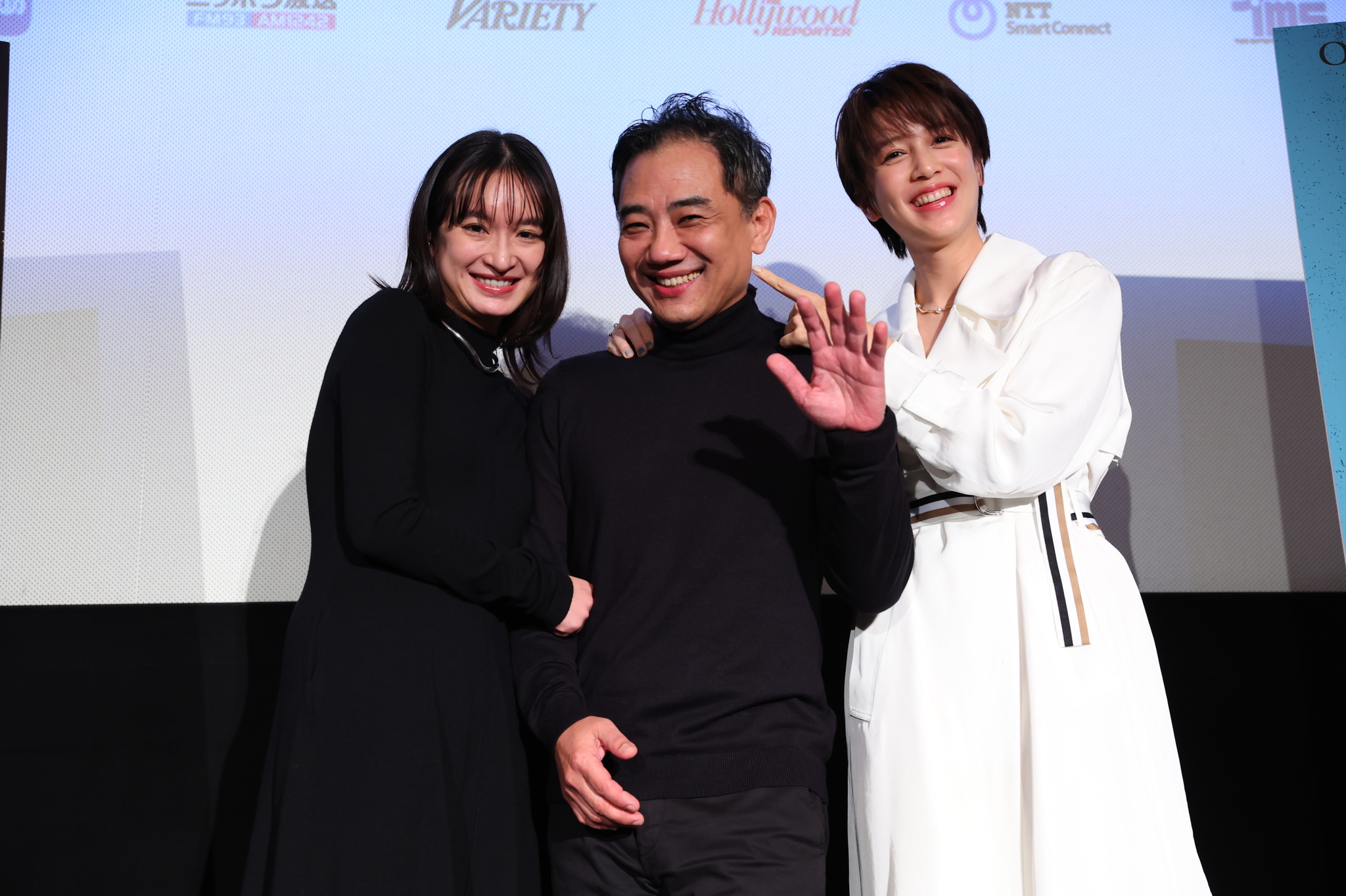 門脇麥現身《老狐狸》於東京影展的展映，合體導演及劉奕兒。（國際影展提供）